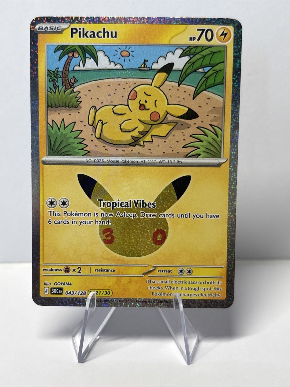 Pikachu 21/30 43/128 30th Anniversary Collection Pokemon Card