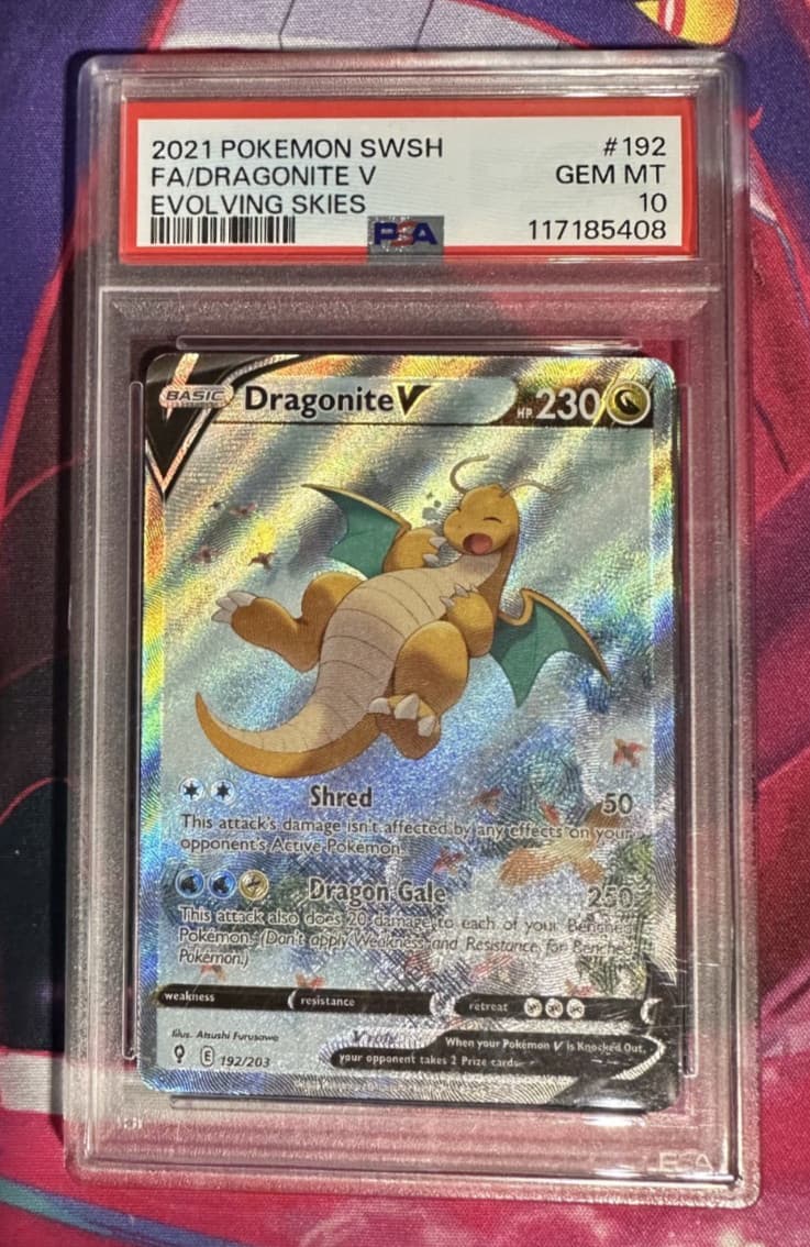 Dragonite V 192/203 Evolving Skies English PSA Graded 10 Pokemon