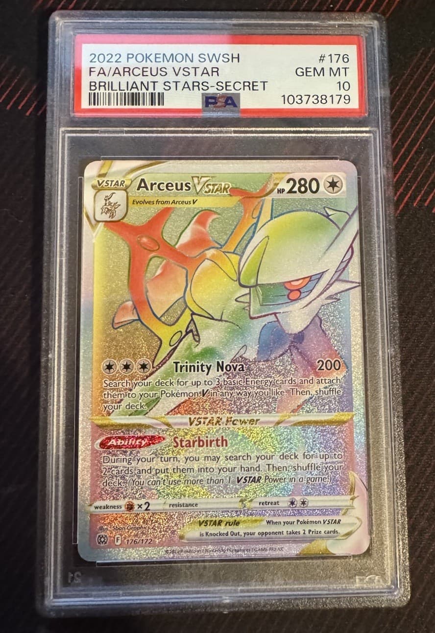Arceus VSTAR (Secret) 176/172 Swsh09: Brilliant Stars PSA 10 GEM MT