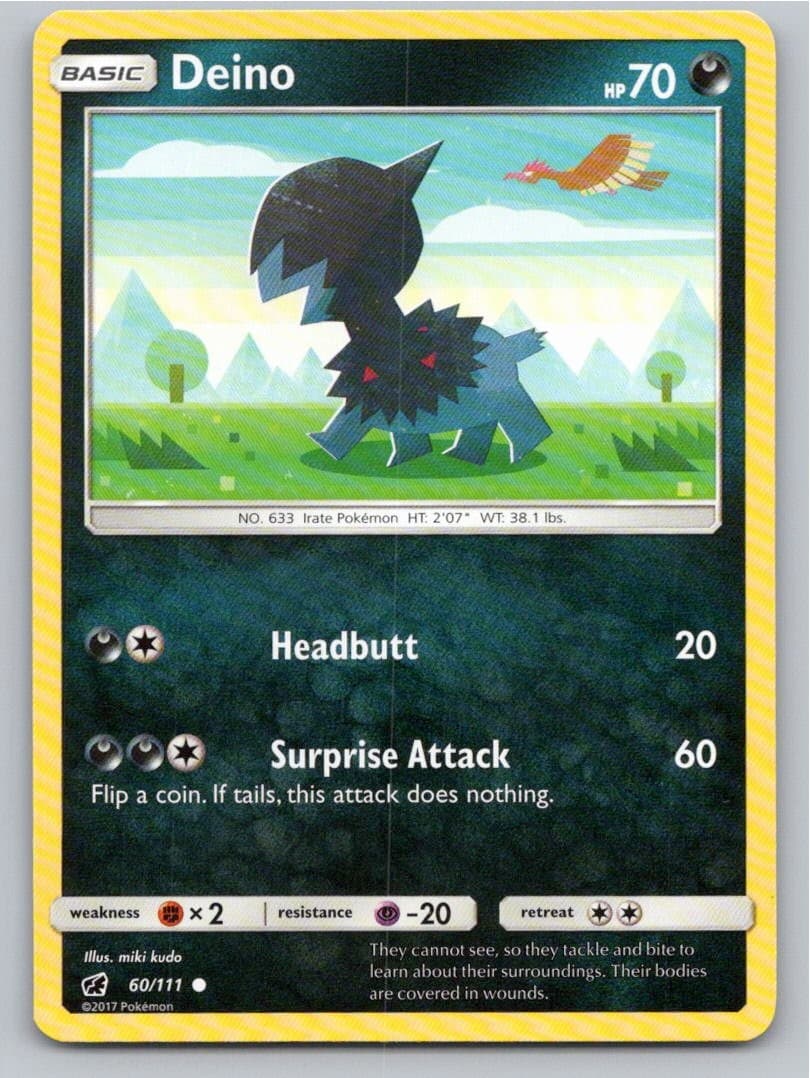2017 POKEMON DEINO CRIMSON INVASION 60/111 C NM A65577 FREE S&H