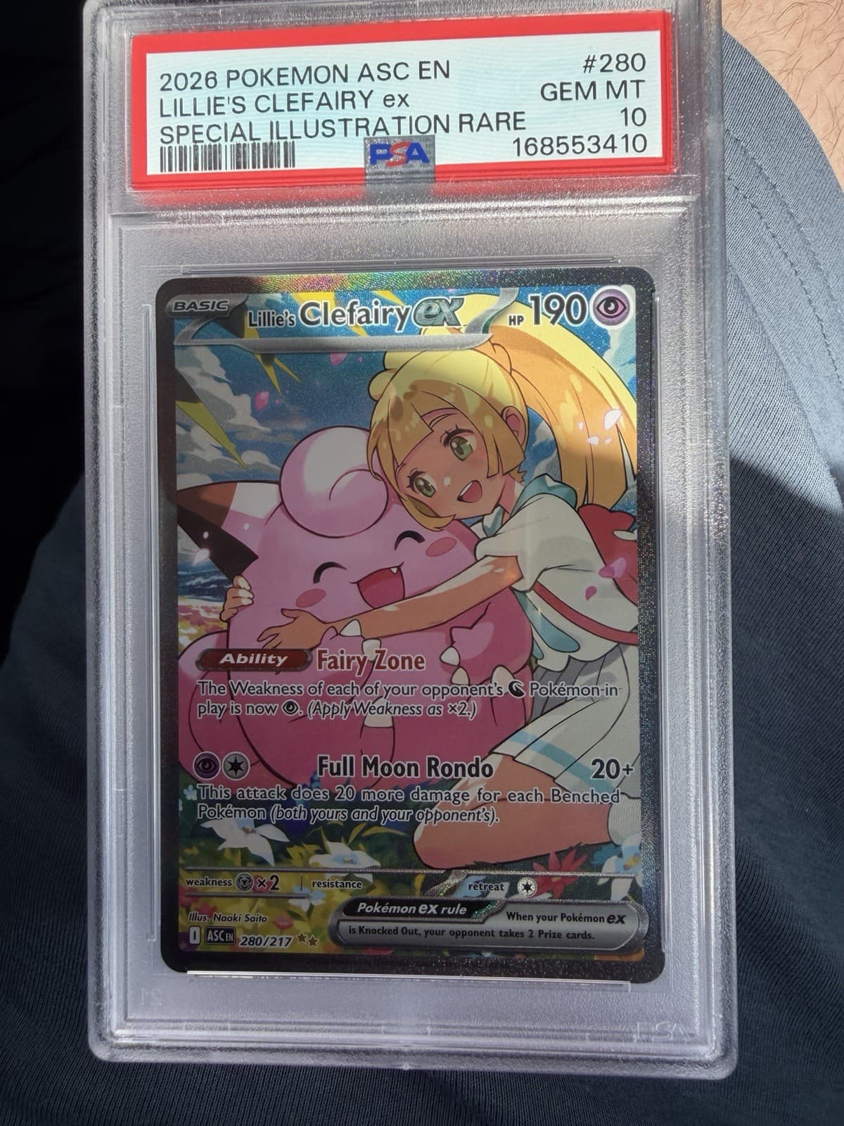 Pokémon 2026 Lillie's Clefairy ex 280/217 Me: Ascended Heroes PSA 10 Eng