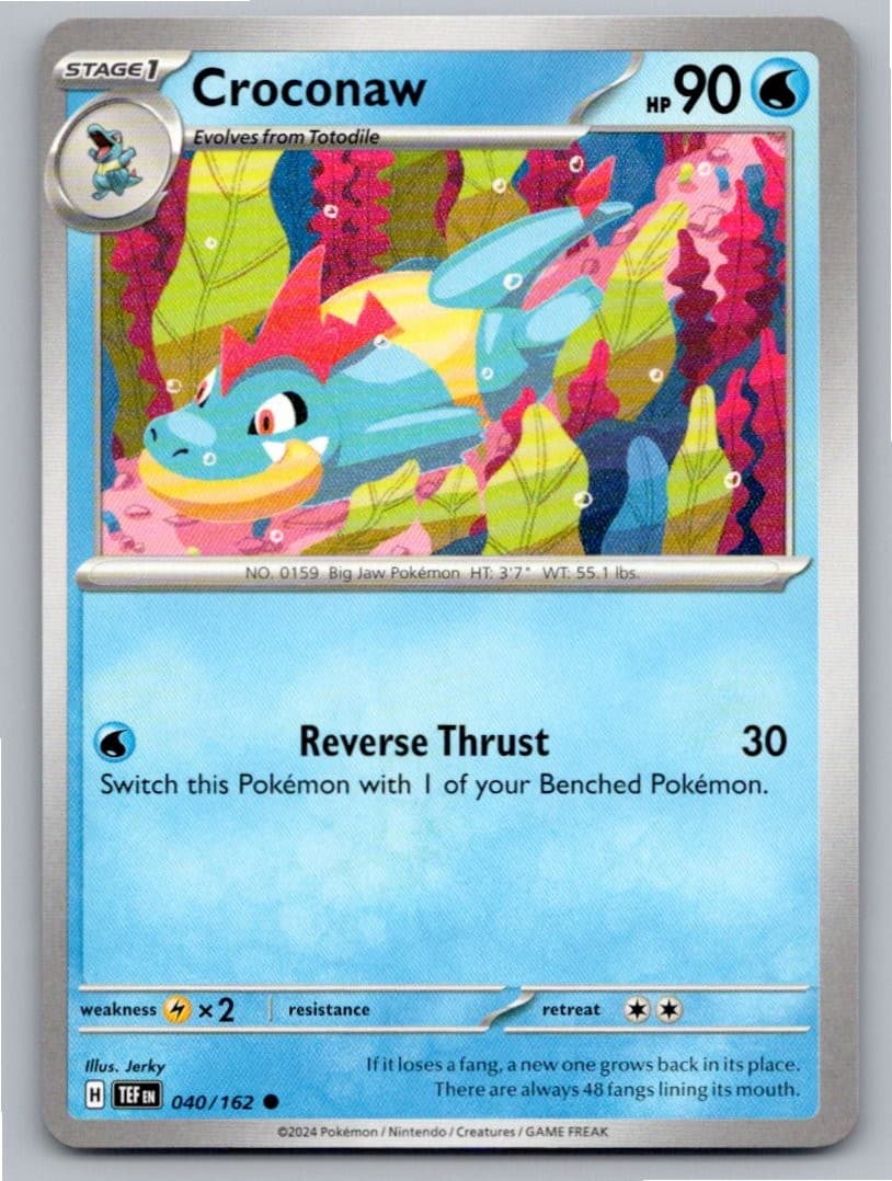 2024 POKEMON CROCONAW TEMPORAL FORCES 040/162 COMMON NM A34501 FREE S&H