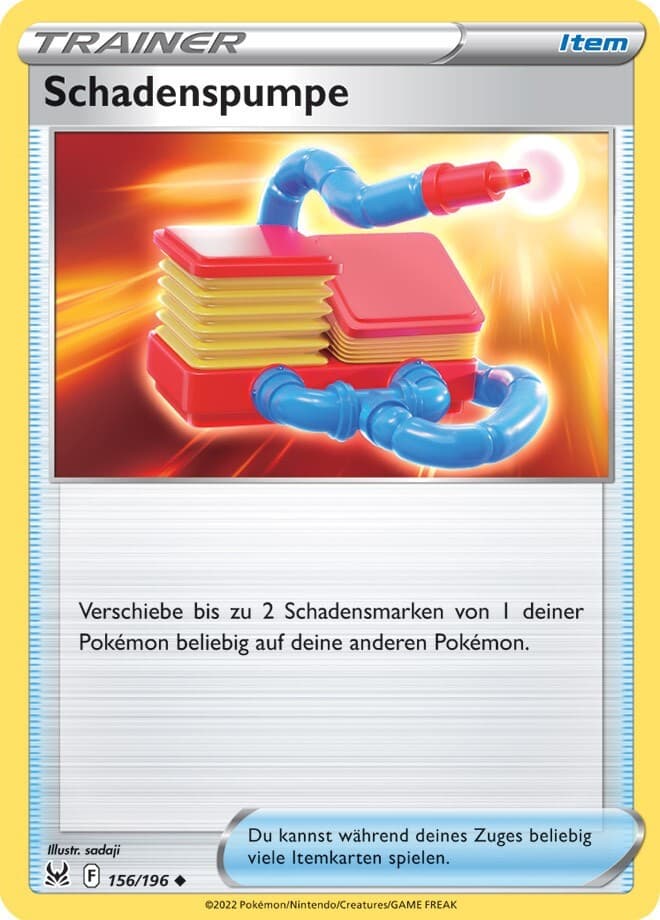 Schadenspumpe 156/196 Verlorener Ursprung SWSH 11 Pokemon Karte Deutsch