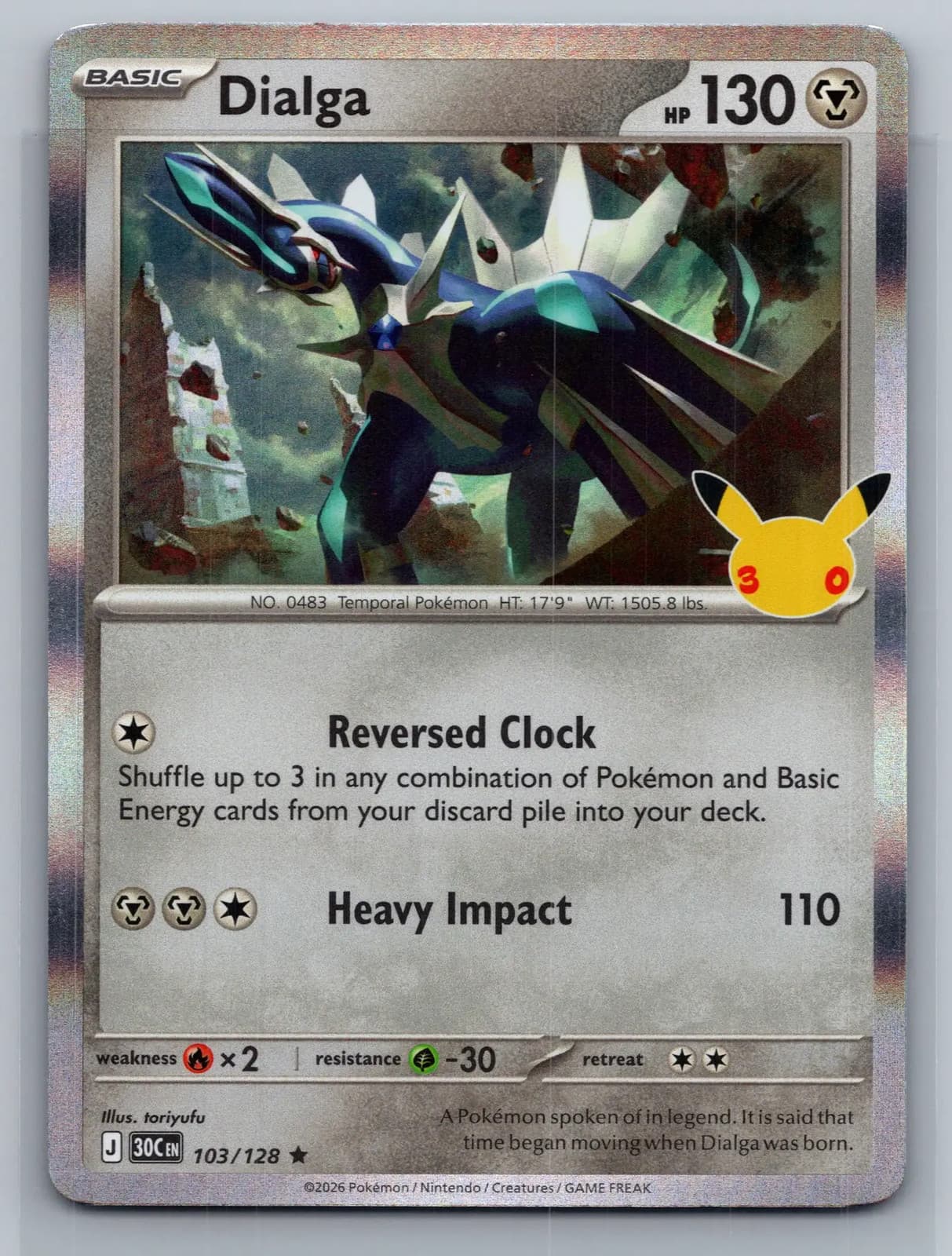 Dialga #103/128 2026 30th Celebration Pokemon TCG