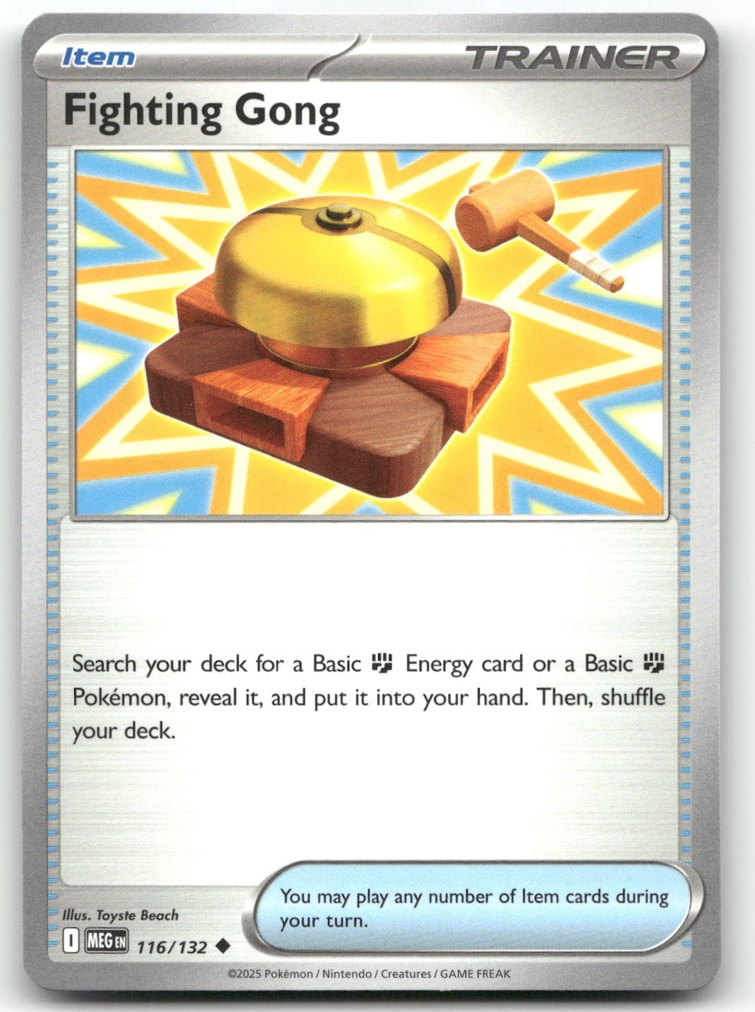 Fighting Gong - 116/132 #116/132 (NM) ME01: Mega Evolution MEG Pokemon