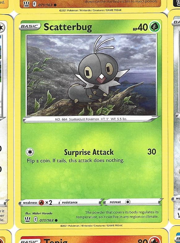 SCATTERBUG - 11/163 - Pokemon Sword & Shield - Battle Styles