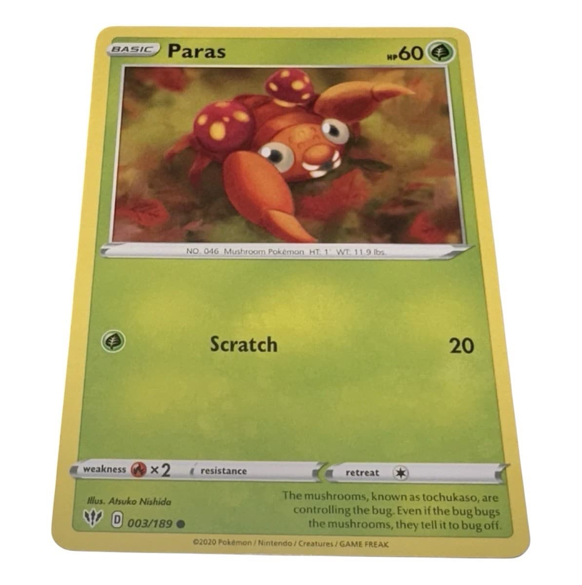 Paras 003/189 SWSH03: Darkness Ablaze Common Pokemon NM - Buy 3 Get 2 Free