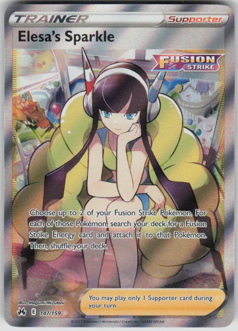 Pokemon Elesa's Sparkle (Full Art) 147/159 SWSH: Crown Zenith Holofoil UR NM