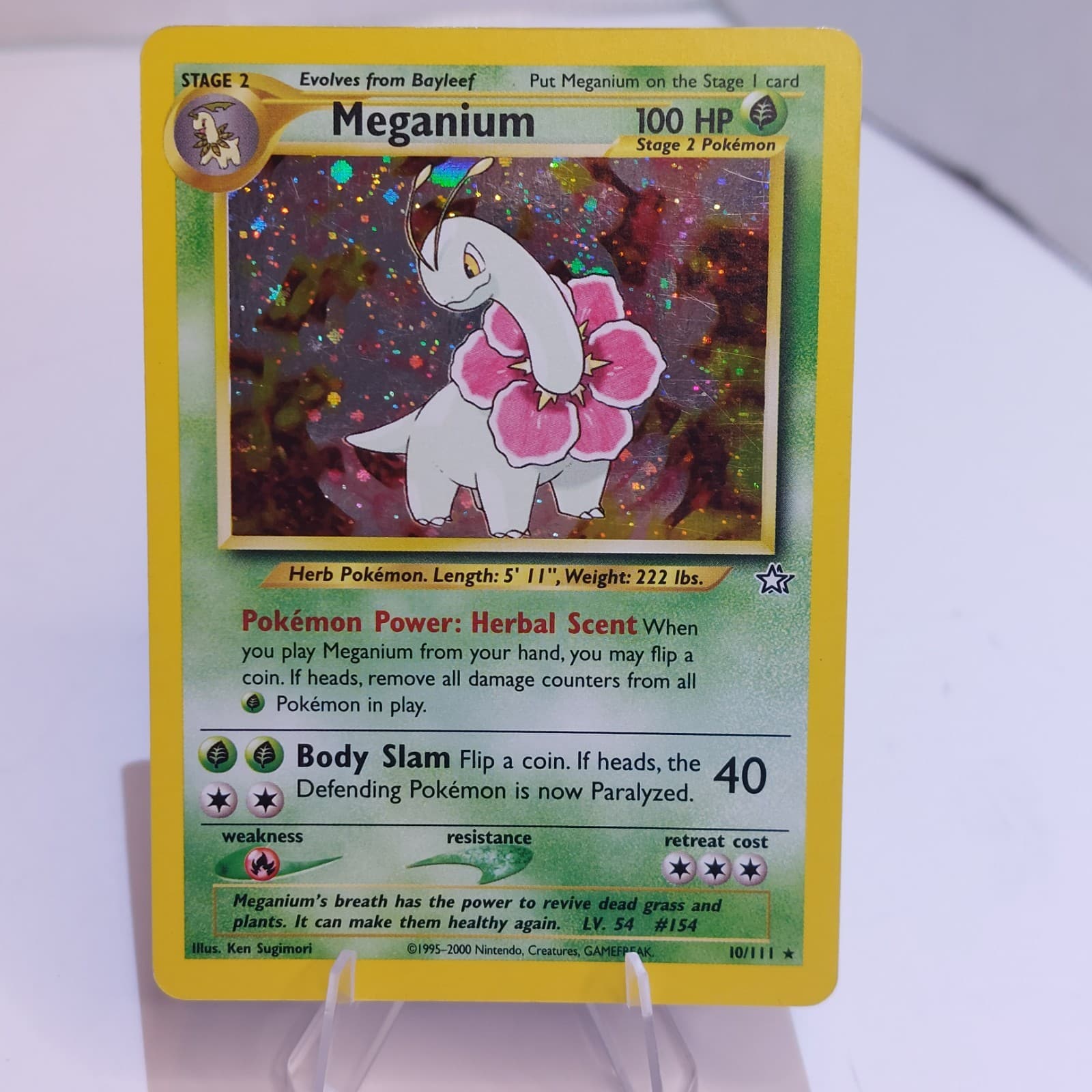 2000 Pokemon Meganium 10/111 Neo Genesis Holo Rare Unlimited WOTC TCG Card MP