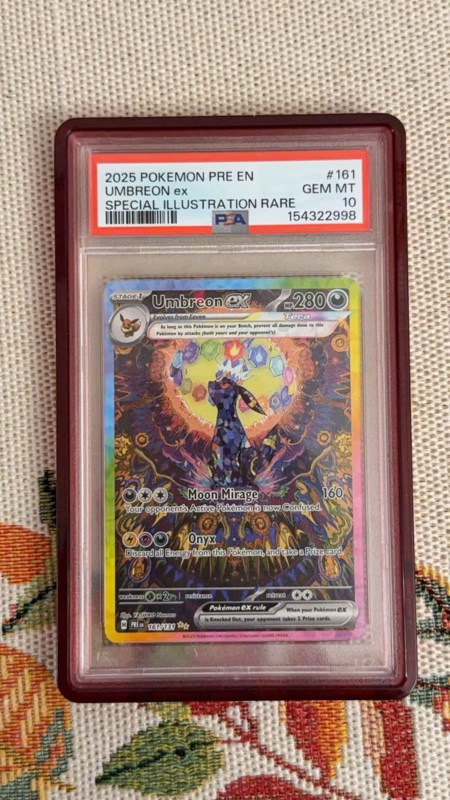 2025 Pokemon Prismatic Umbreon ex SIR #161/131 PSA 10 *NEW CERT 15*