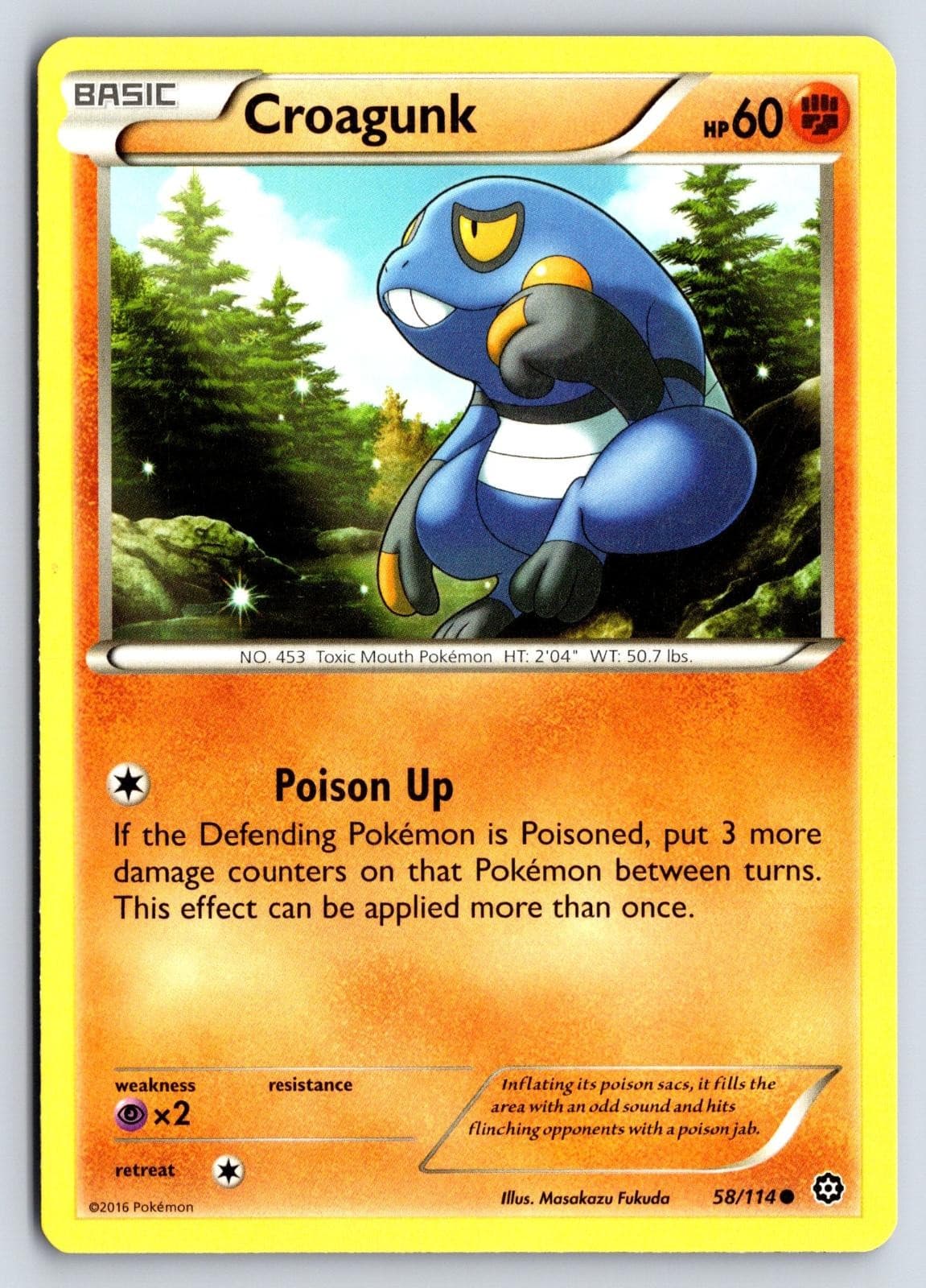 Croagunk 58/114 Steam Siege Pokemon