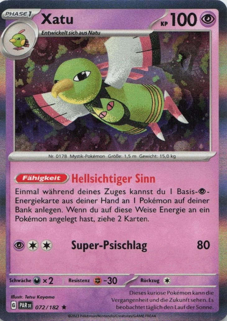 Pokémon Xatu Paradoxrift #72 NM DE