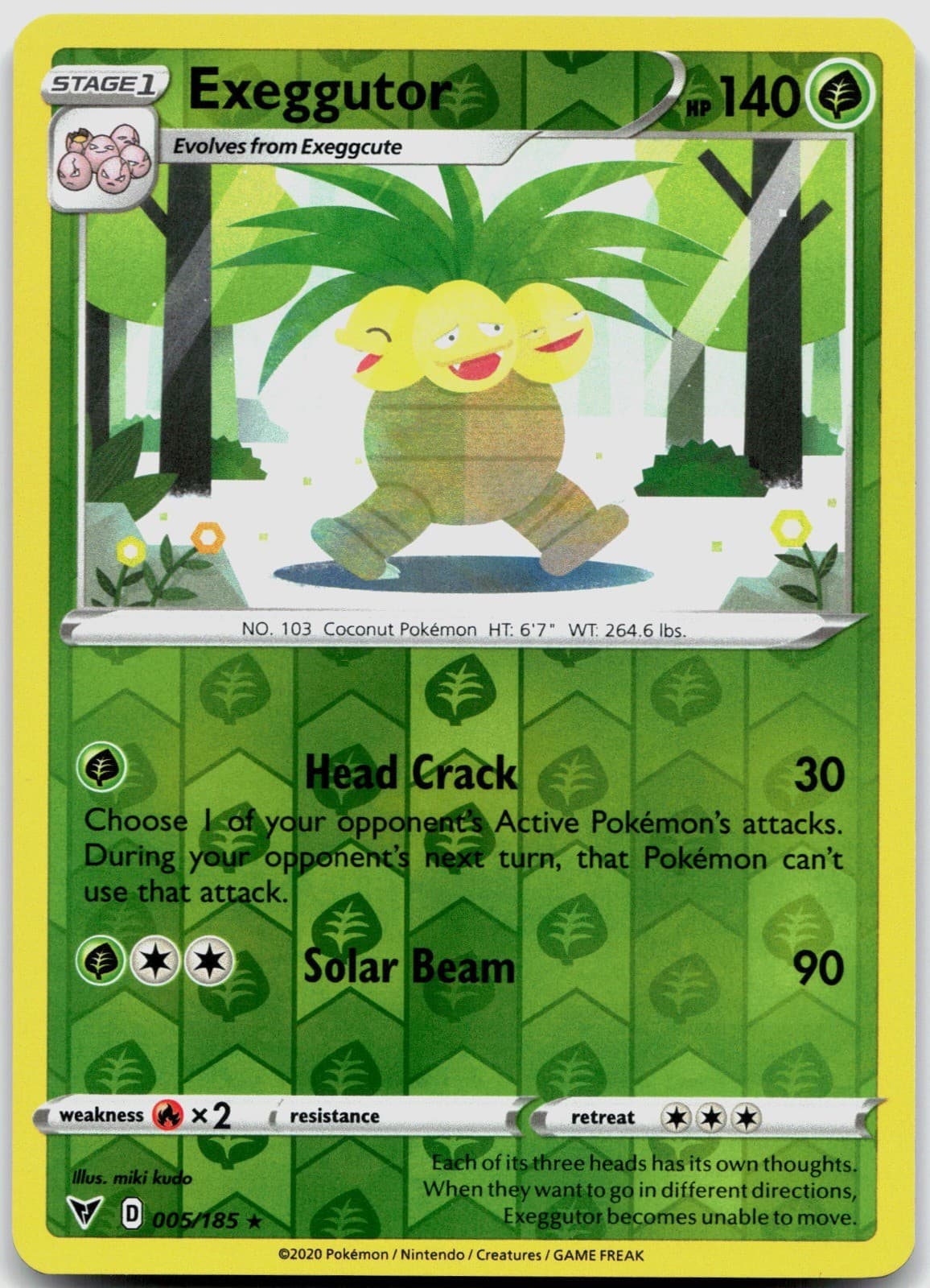 Exeggutor 005/185 SWSH04: Vivid Voltage POKEMON TCG Rare