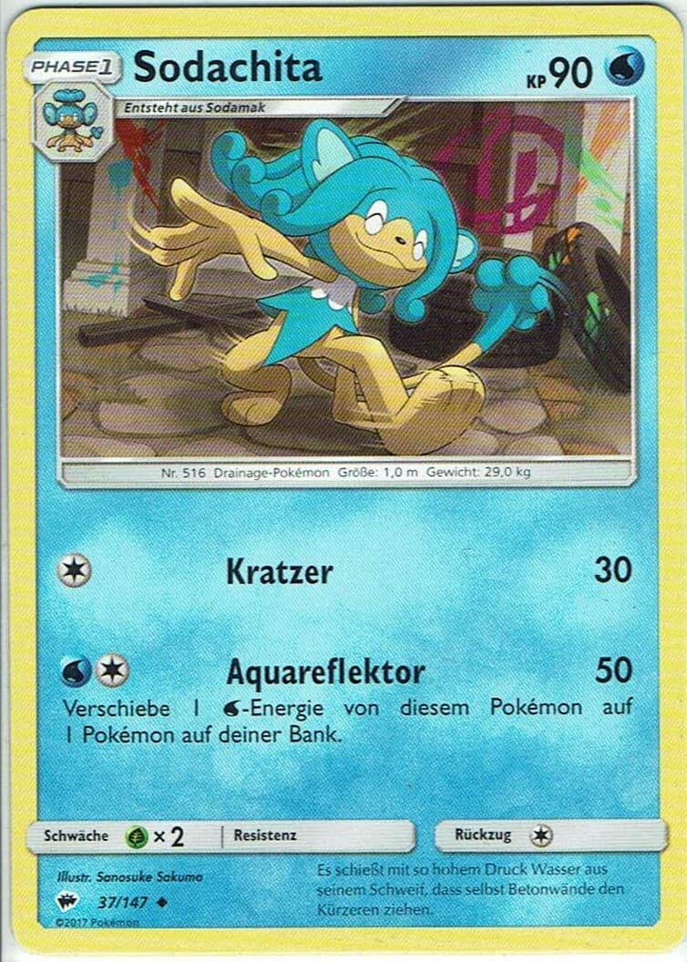 Pokemon Karte Trading Card Game Nacht in Flammen Nr. 37/147 Sodachita deutsch