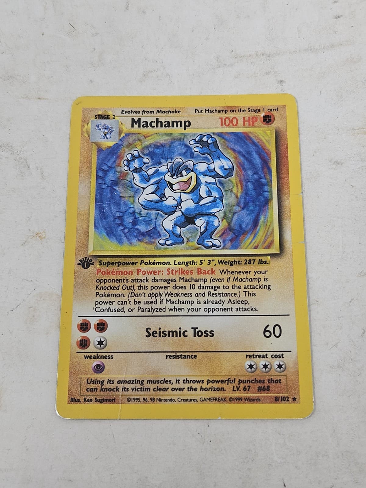 Pokémon TCG Machamp Base Set 8/102 Holo Unlimited Holo Rare
