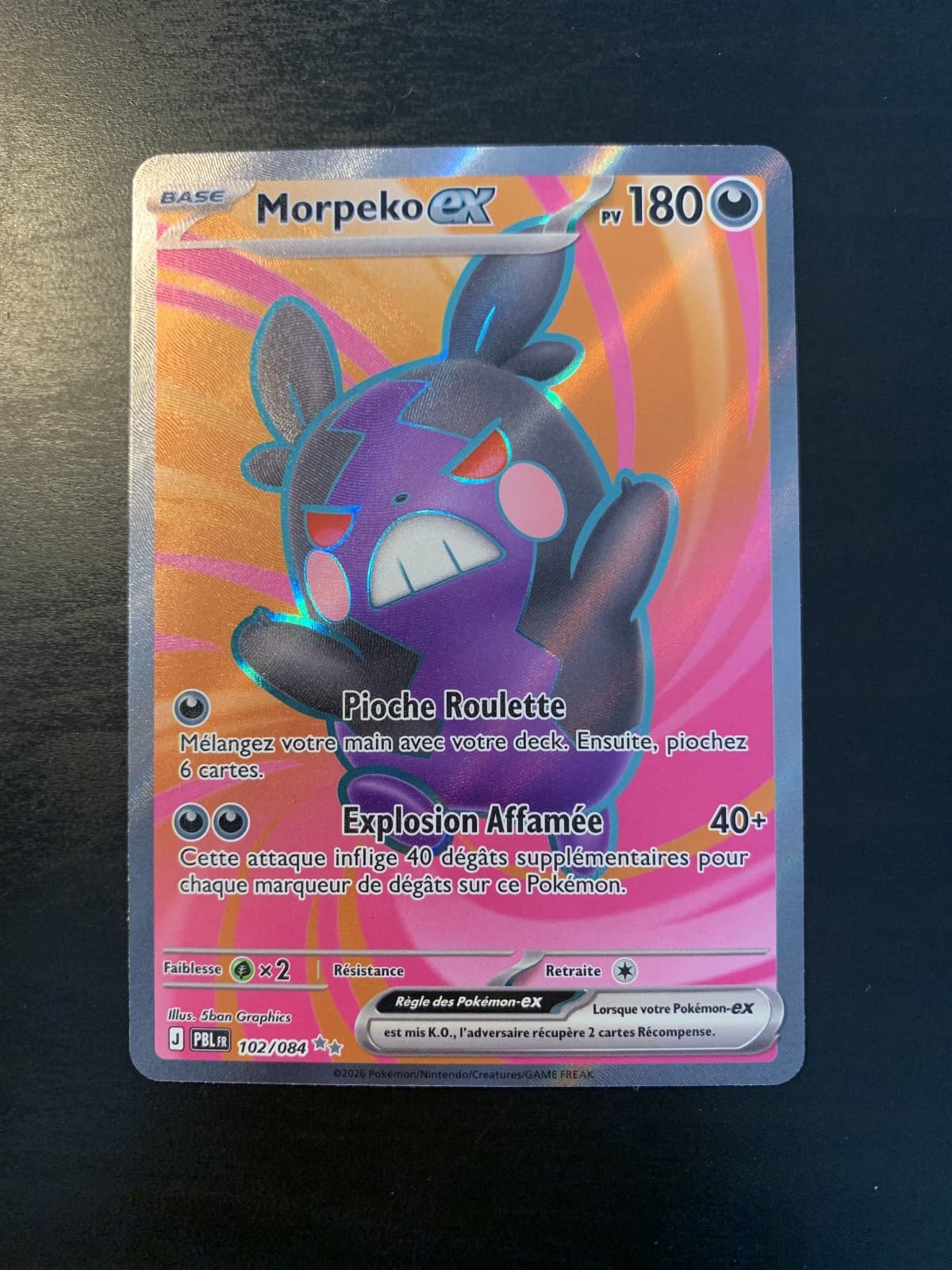 Carte Pokémon : Morpeko EX 102/084 Nuit Noire Français