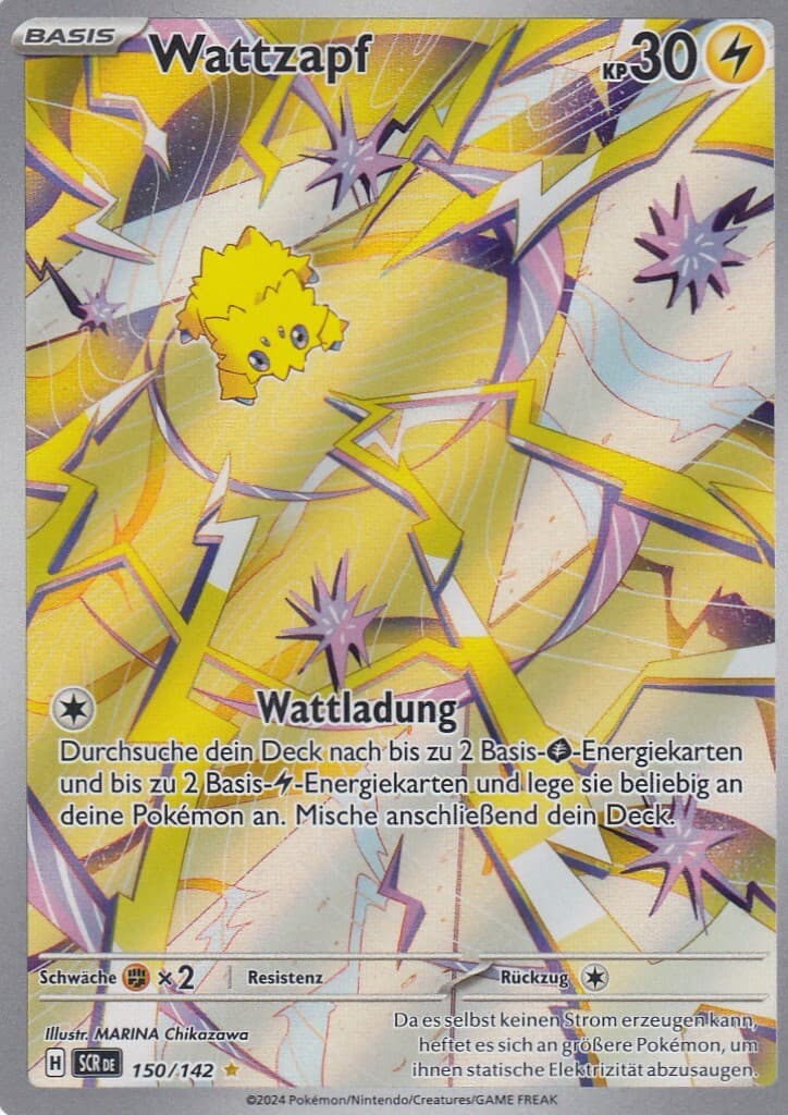 Wattzapf 150/142 Illustration Rare Stellarkrone Pokemon Karte Deutsch
