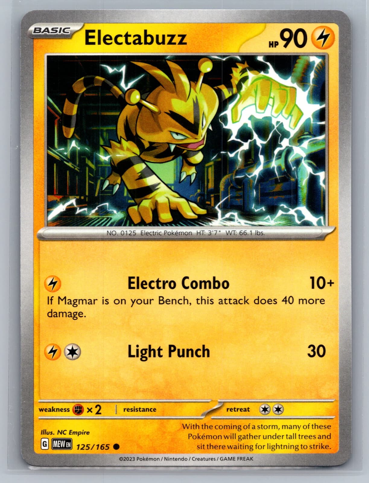 Electabuzz 125/165 Scarlet & Violet 151 Pokemon TCG NM