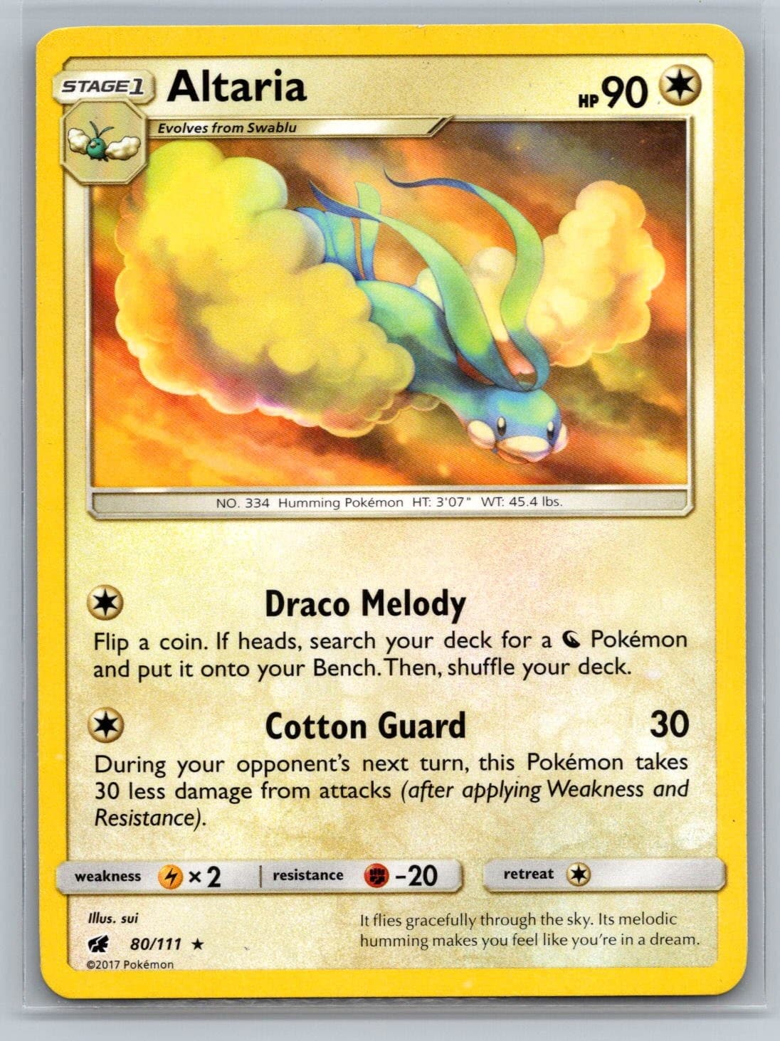 2017 Pokemon Altaria 80/111 Rare Crimson Invasion LP