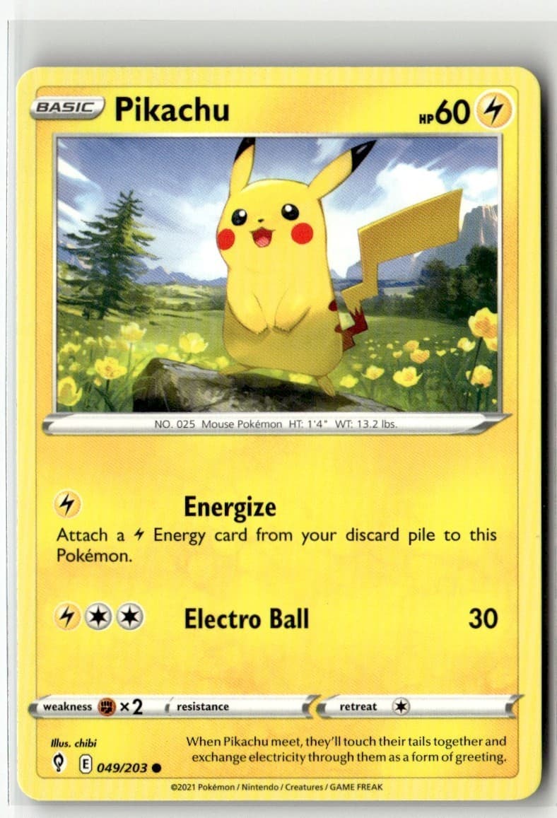 2021 Pokemon Evolving Skies Pikachu #49/203