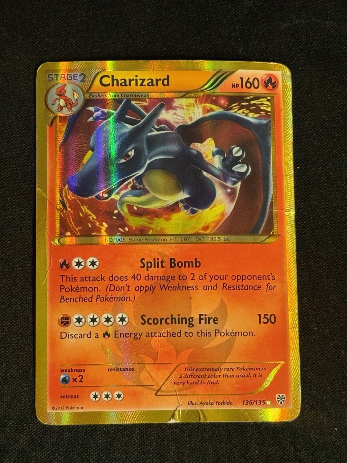 Pokémon Plasma Storm Charizard 136/135 2012 Secret Rare Card