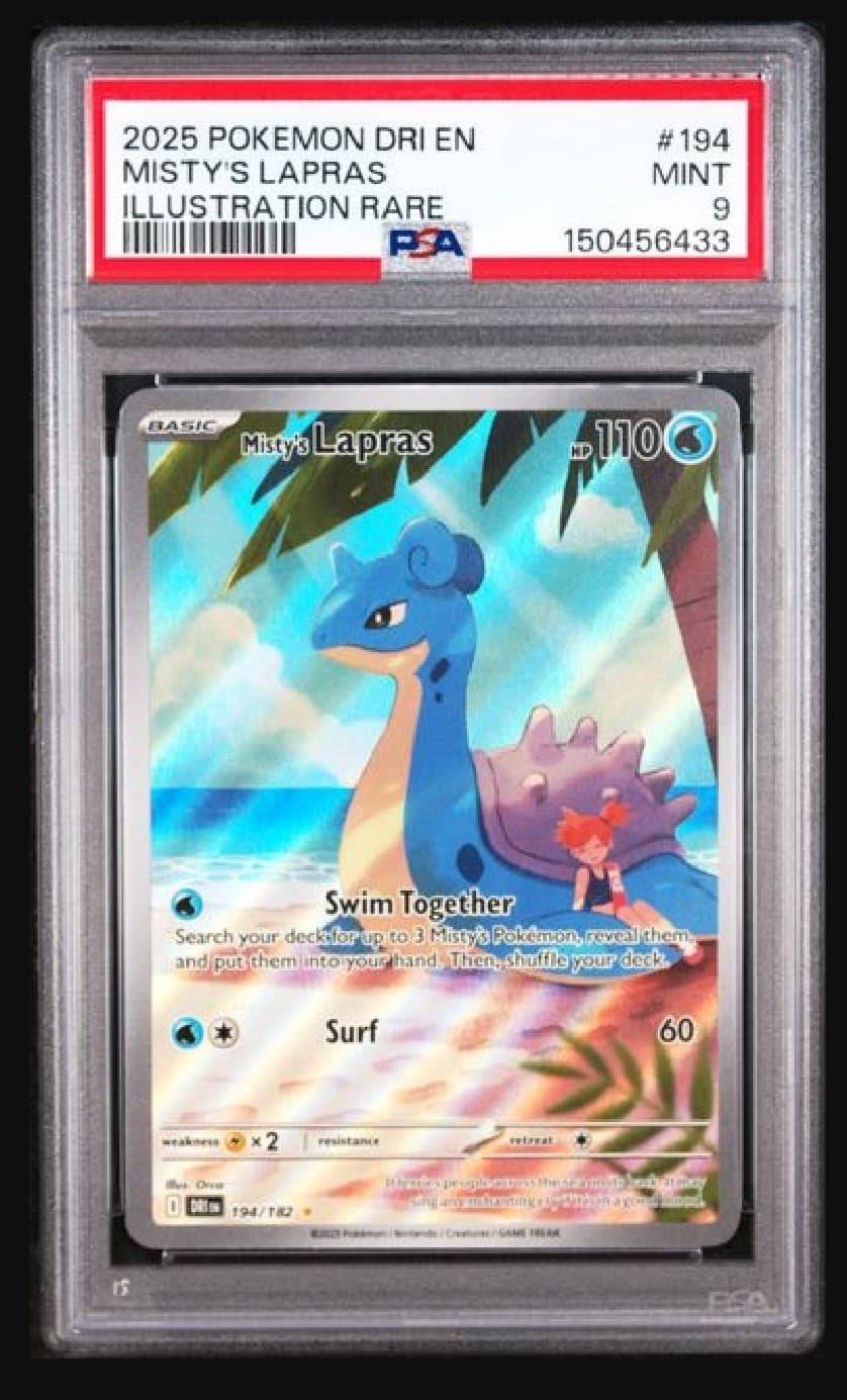 2025 DRI En Pokémon Misty's Lapras #194 PSA 9 Mint Illustration Rare