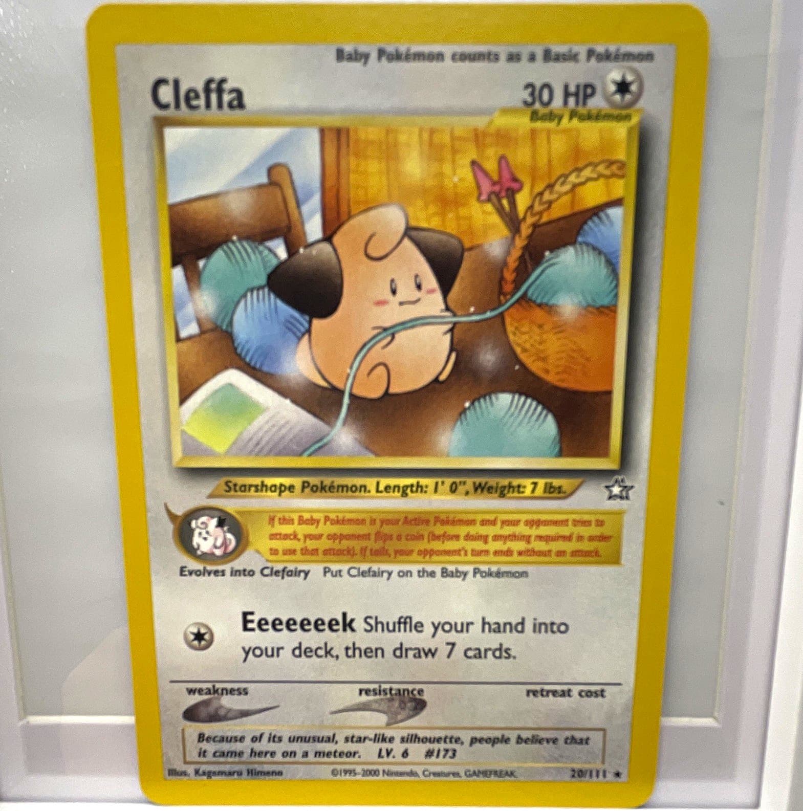 WOTC Pokemon Cleffa 20/111 Neo Genesis Unlimited Rare Regular English 2000 30 HP