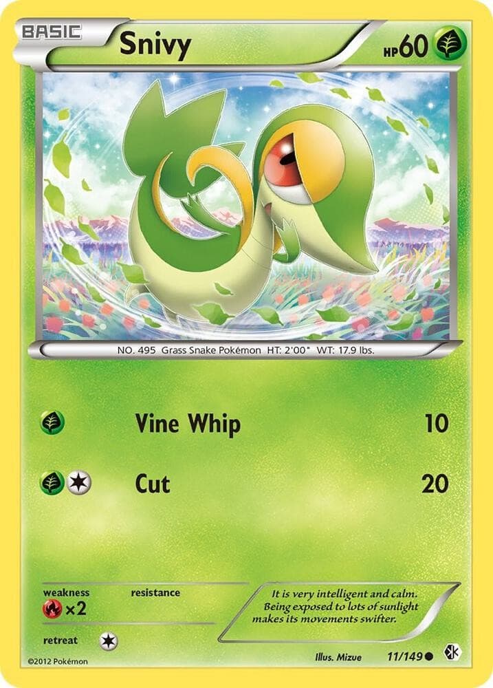 Snivy #11/149 Boundaries Crossed Common Pokemon TCG HP