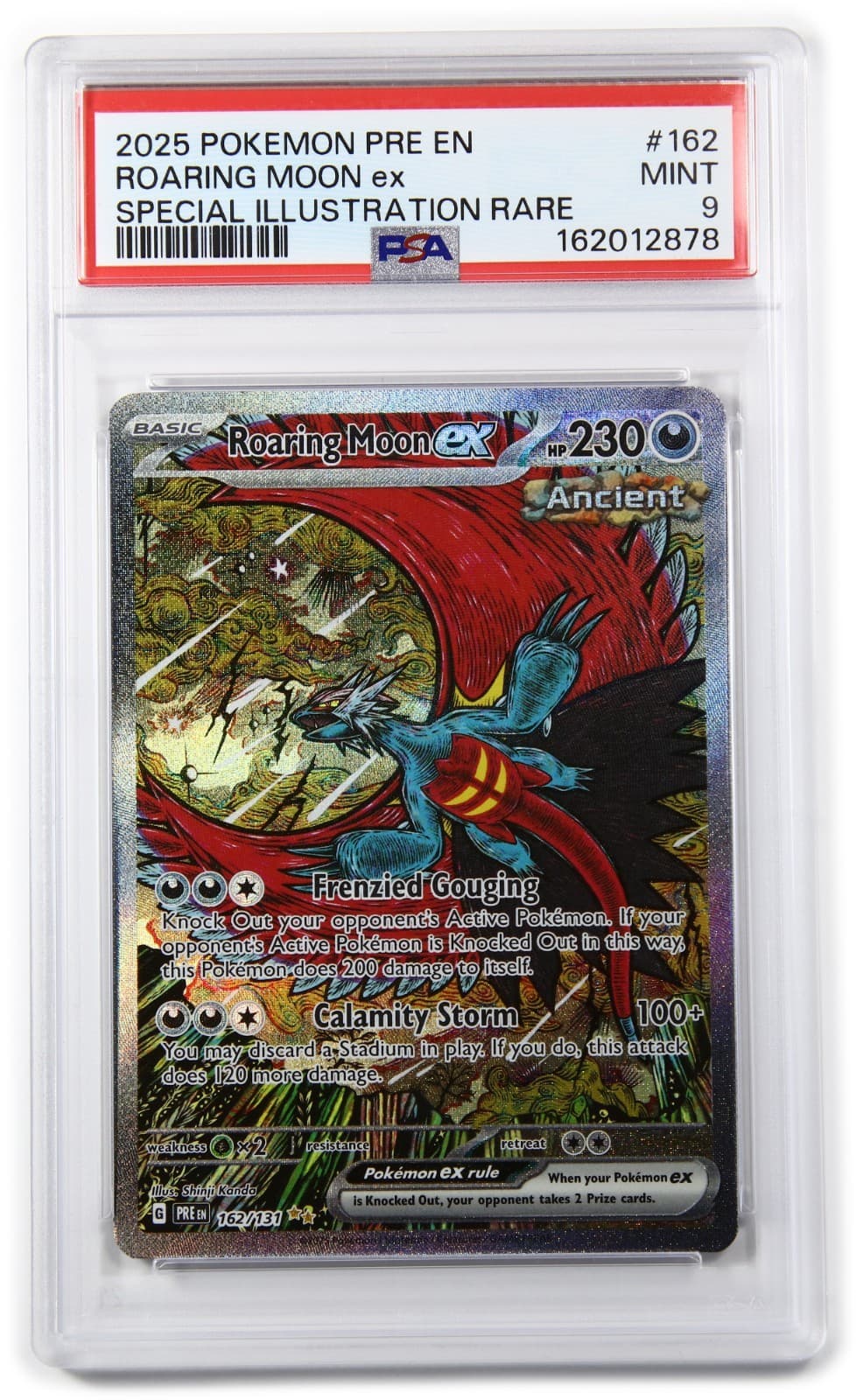 2025 PSA MINT 9 Pokemon Prismatic 162/131 Ancient Roaring Moon ex Card #62853B