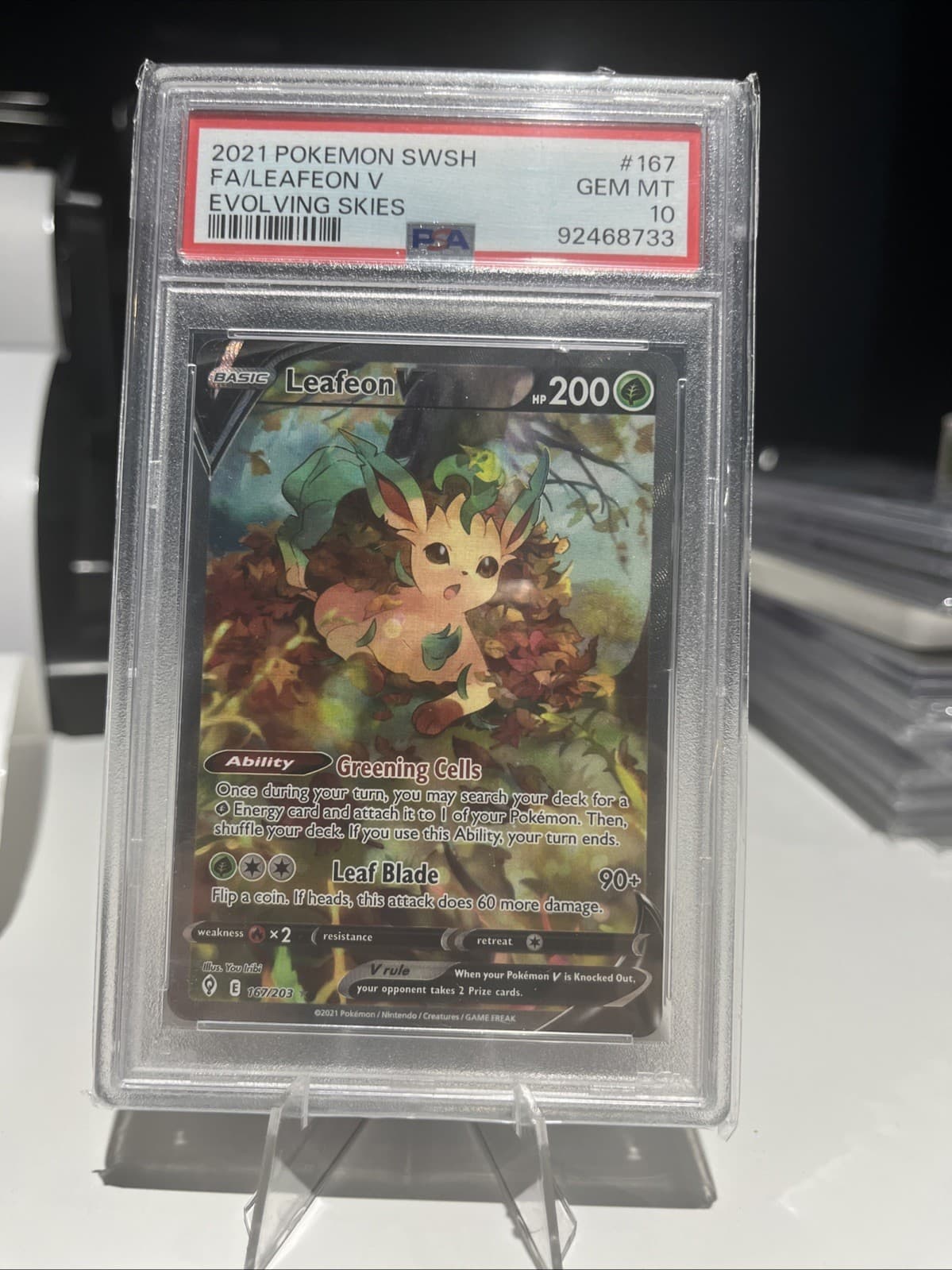 Pokemon 2021 Leafeon V 167/203 Full Art Evolving Skies GEM MINT PSA 10