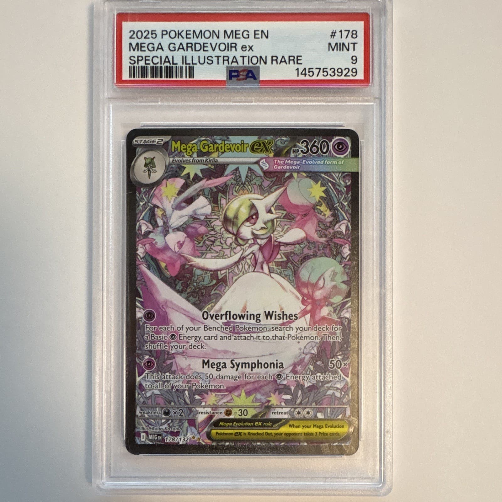 Pokemon TCG MEG Mega Gardevoir ex 178/132 SIR Holo English PSA 9 (2025)