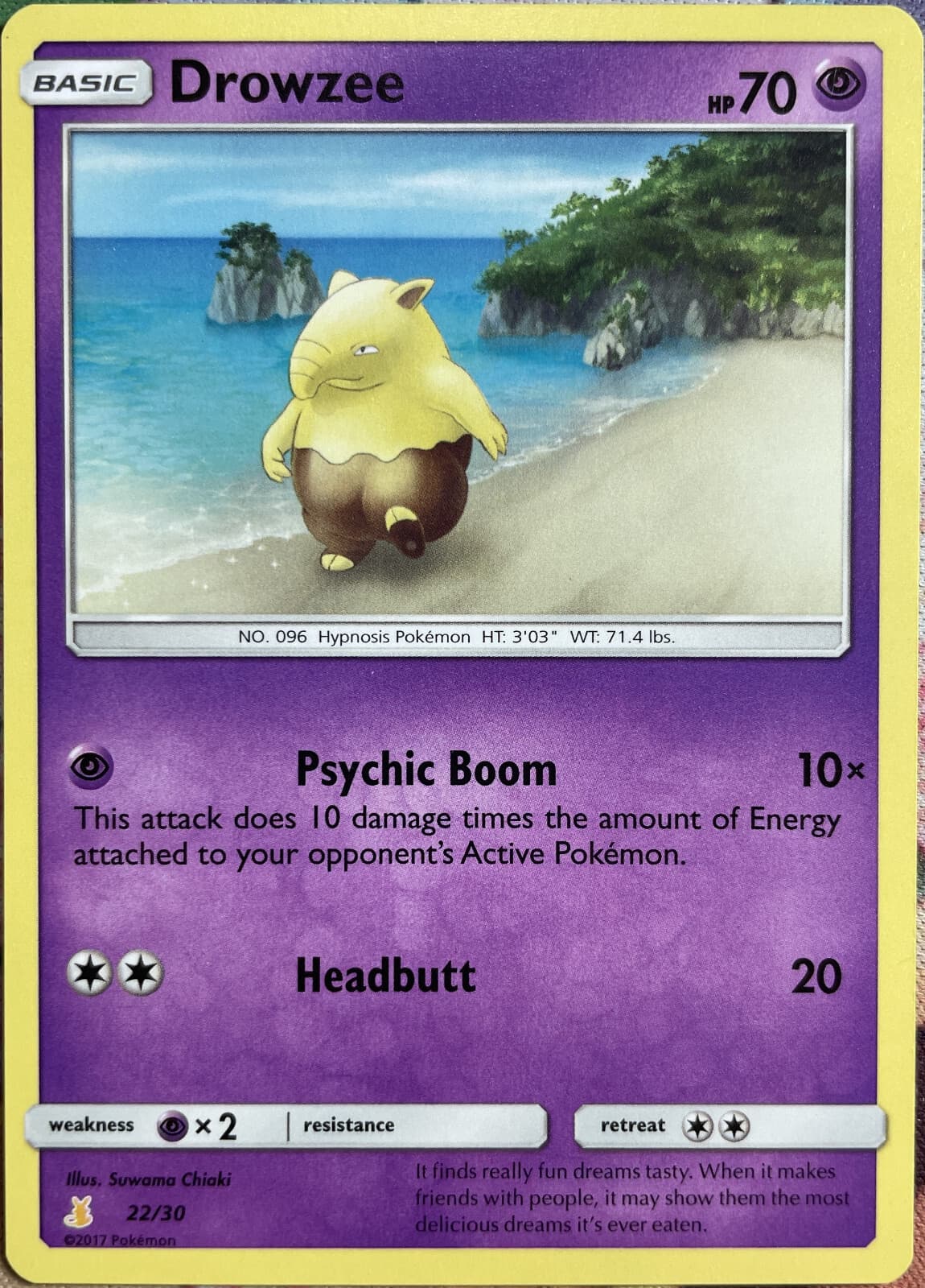 Drowzee - 22/30 - SM Trainer Kit: Lycanroc & Alolan Raichu Pokemon 2017