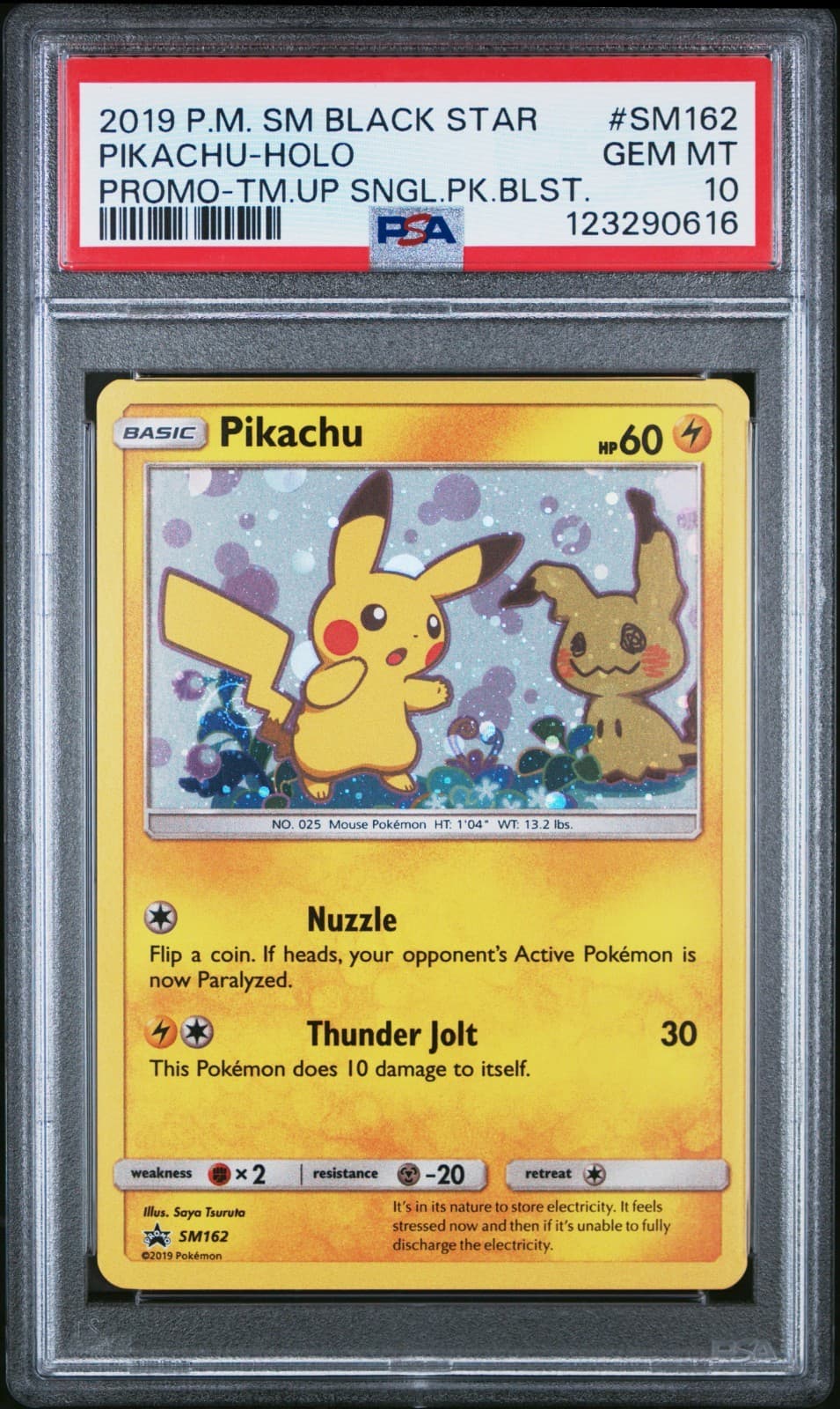 2019 POKEMON SM BSP PIKACHU #SM162 TEAM UP SINGLE PACK BLISTER PSA 10 GEM MT