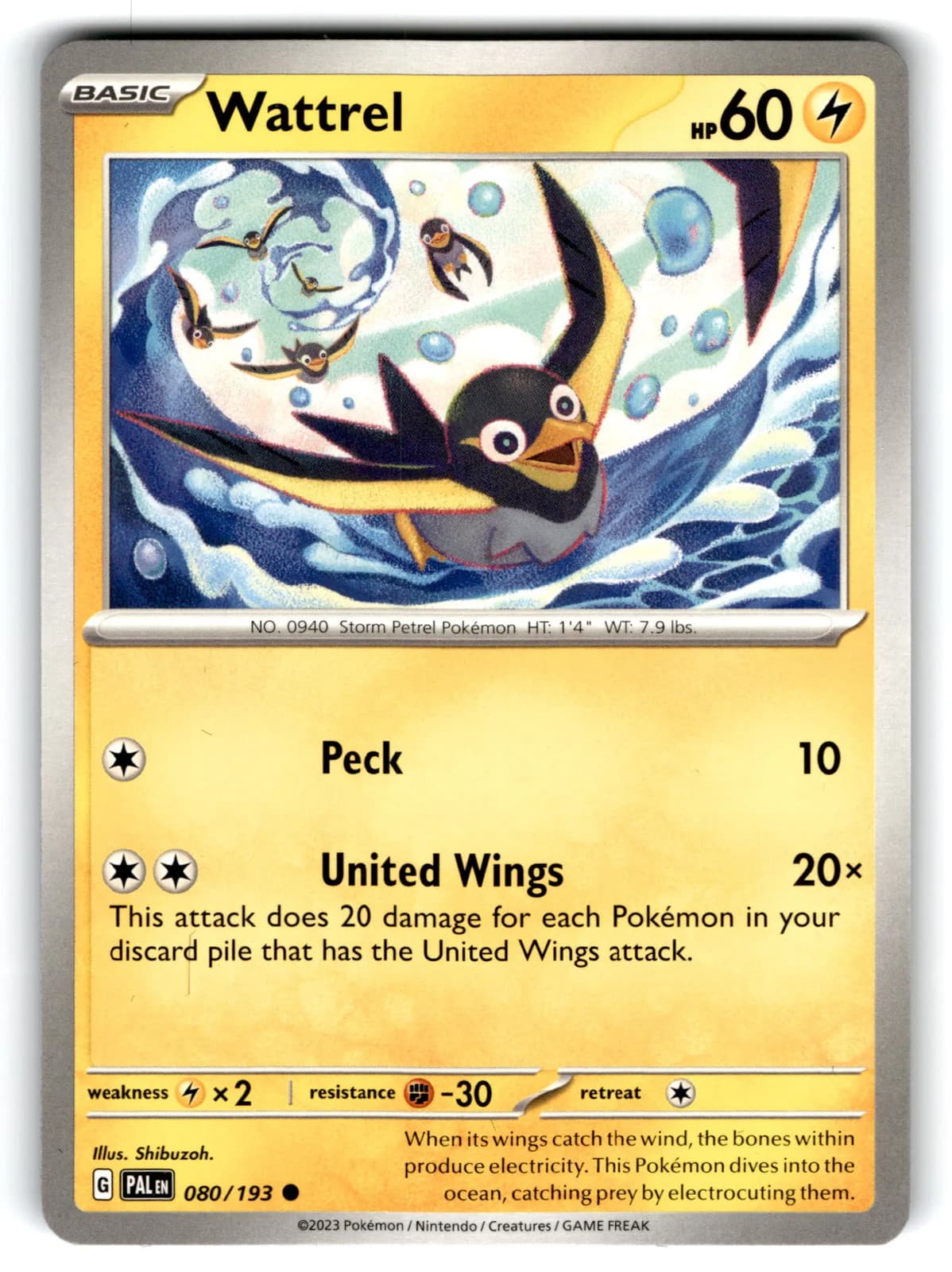 2023 Pokemon Wattrel #80/193