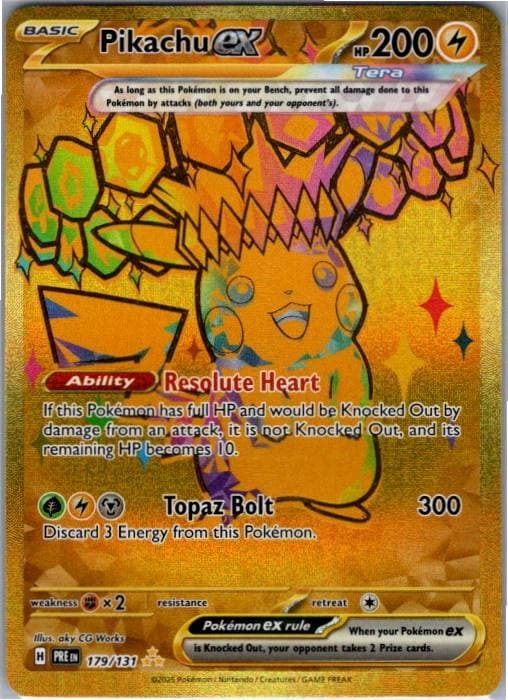 Pikachu ex 179/131 Holo Hyper Rare Prismatic Evolutions Pokemon Near Mint