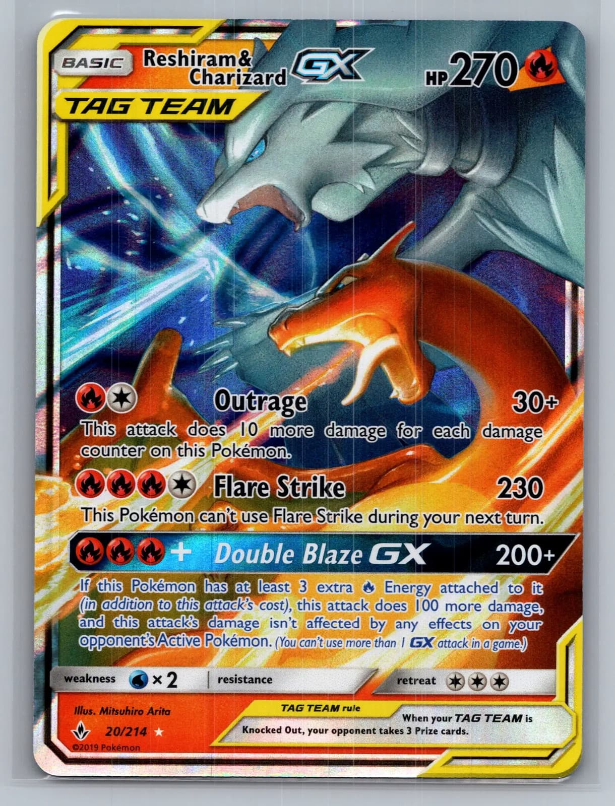 Reshiram & Charizard GX #20/214 2019 Unbroken Bonds Pokemon TCG