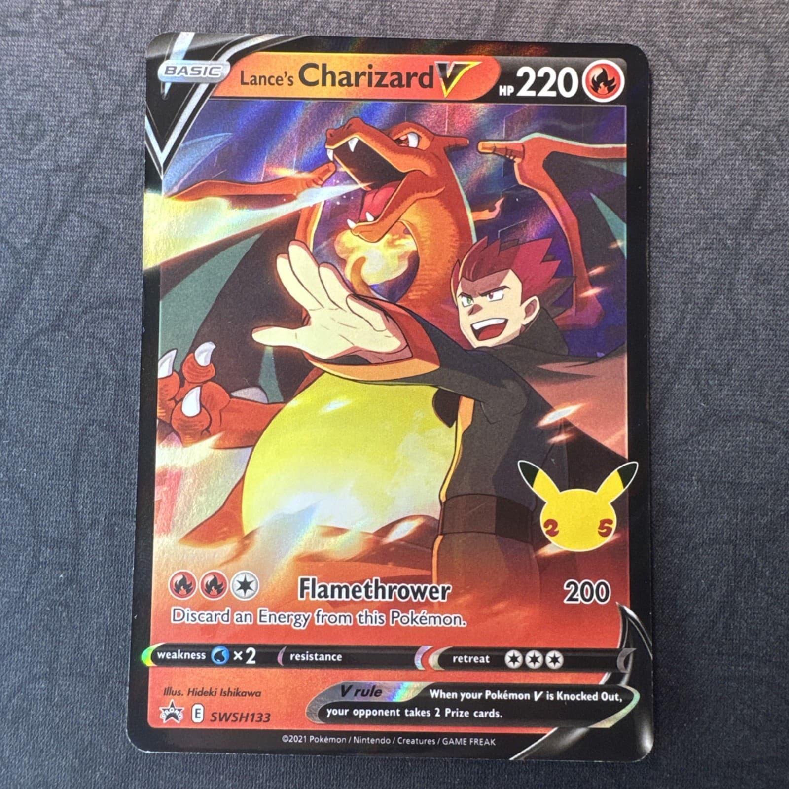 Lance's Charizard V SWSH133 Sword & Shield Black Star Promo Cards Holo Pokemon