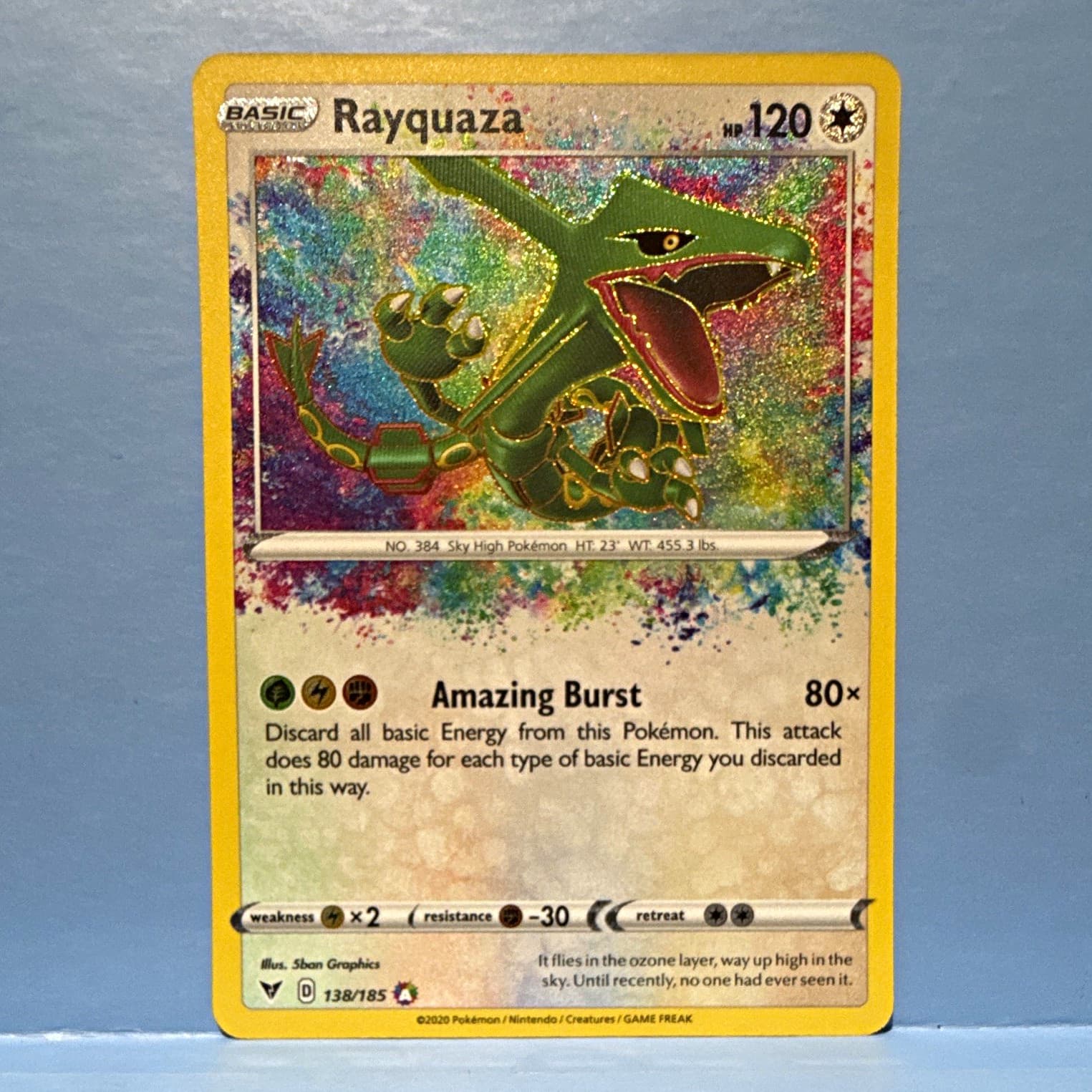 Pokemon TCG Rayquaza 138/185 Swsh04 Vivid Voltage Amazing Rare Holo EN