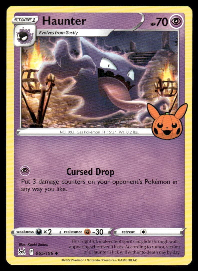 Haunter 065/196 Uncommon Lost Origin Pokemon Near Mint