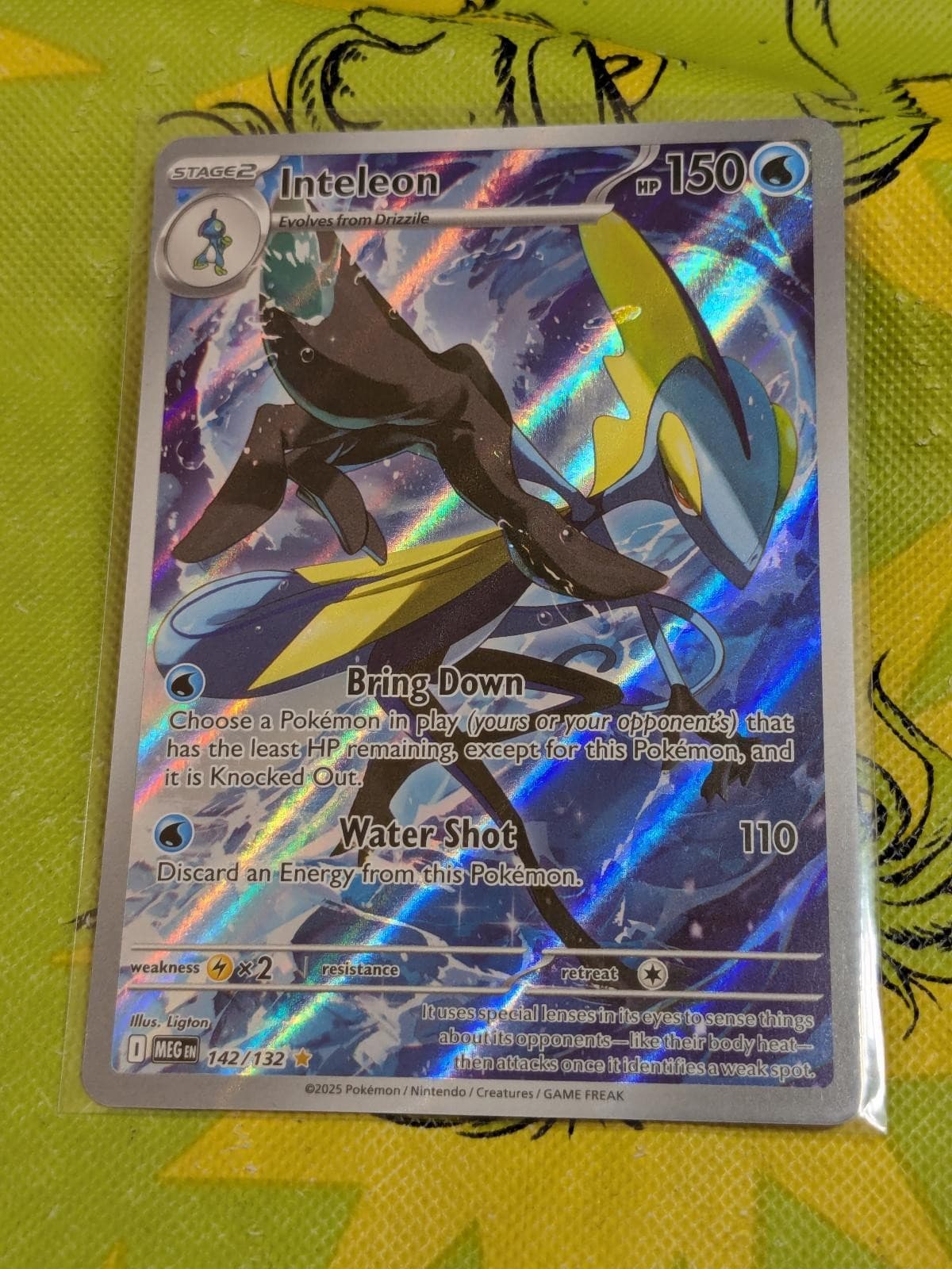 Inteleon 142/132 Illustration Rare Mega Evolution Pokemon Holo Near Mint