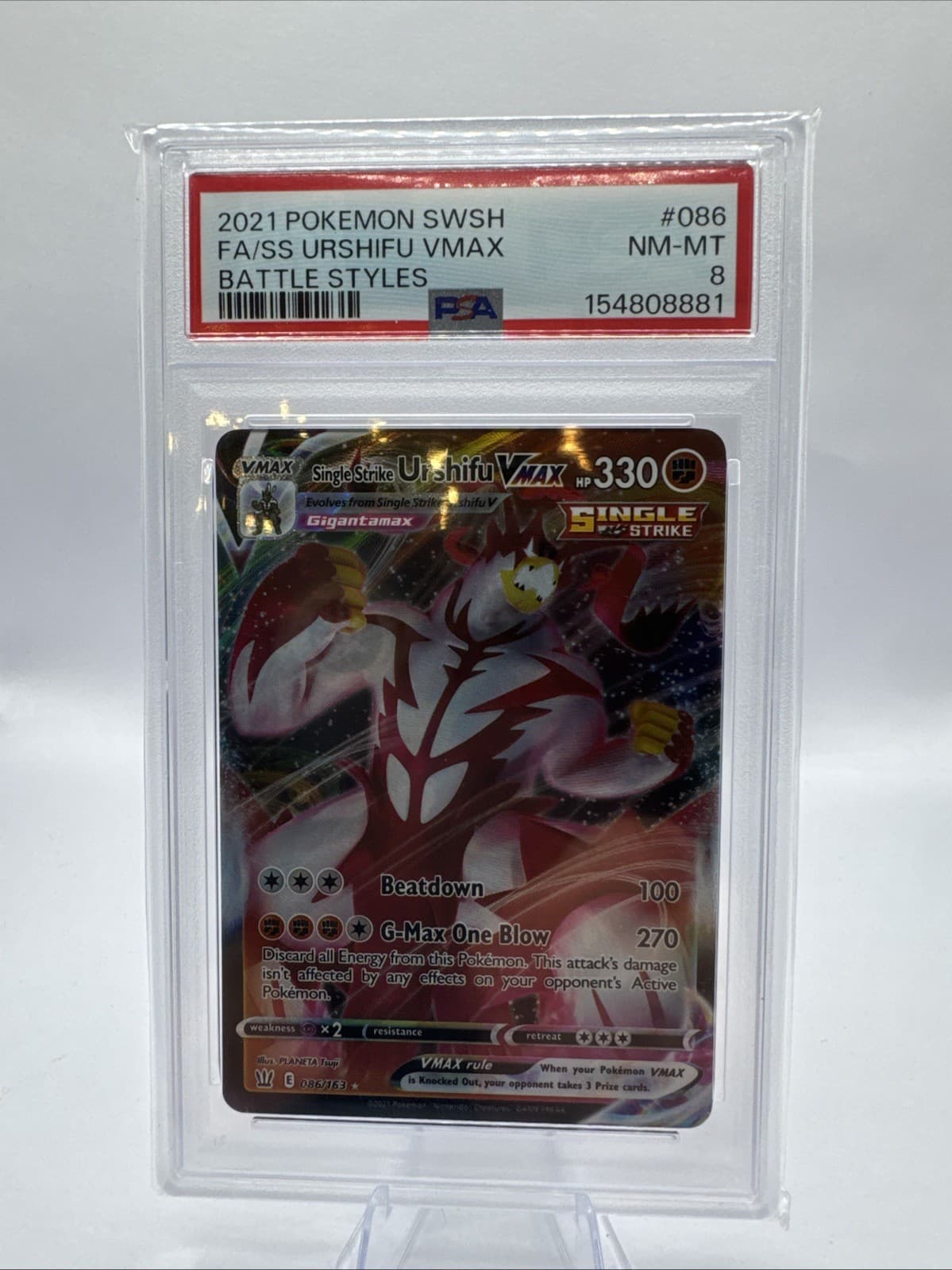 PSA 8 Single Strike Urshifu VMAX 086/163 Swsh05: Battle Styles Holo