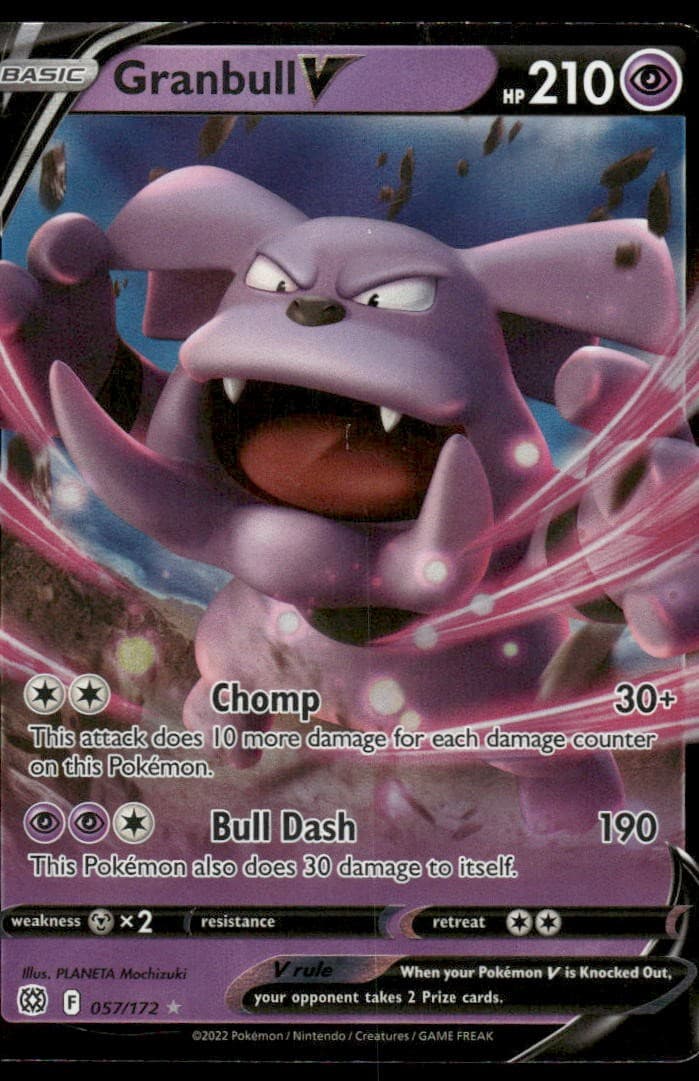 Granbull V 057/172 Holo Ultra Rare Brilliant Stars Pokemon Lightly Played