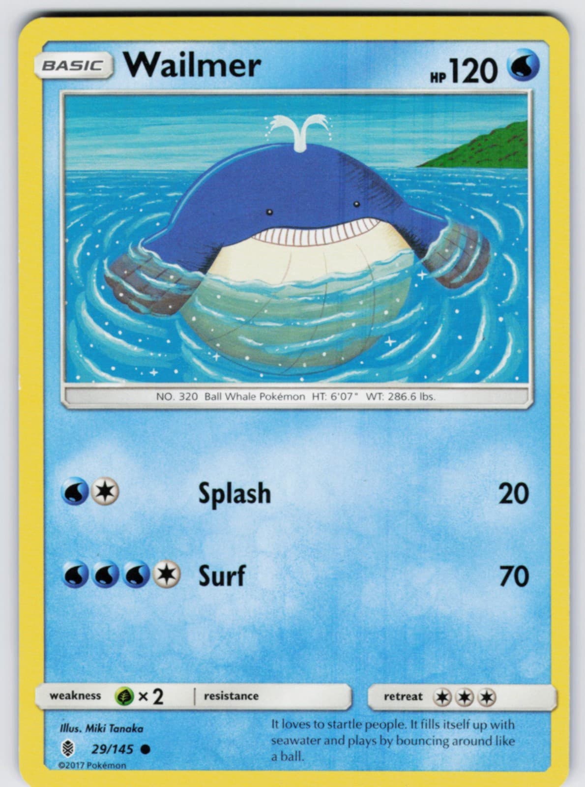 Wailmer 29/145 SM - Guardians Rising Pokemon LP
