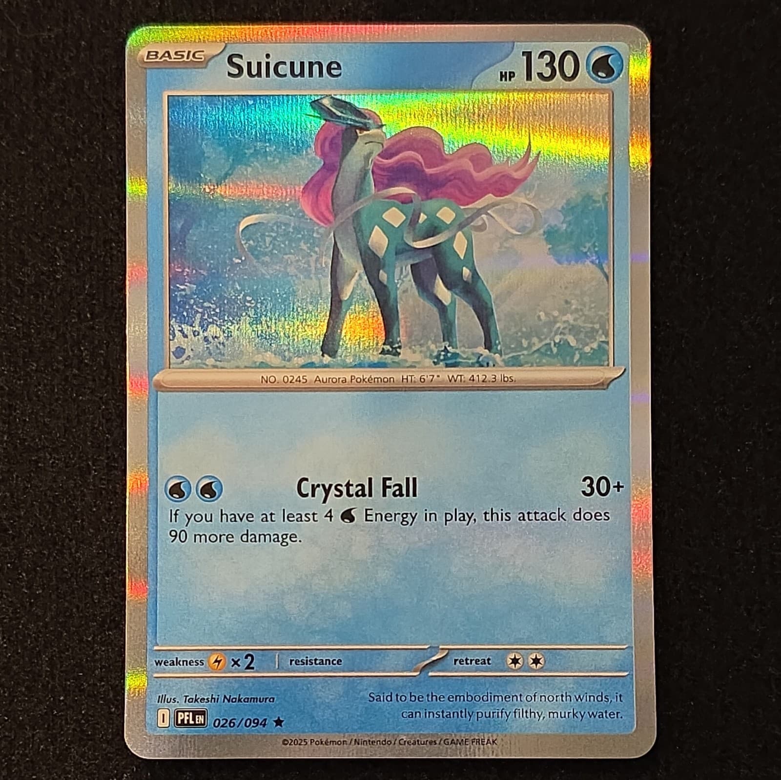 Suicune 26/94 Holo Rare Me02: Phantasmal Flames Pokémon TCG 