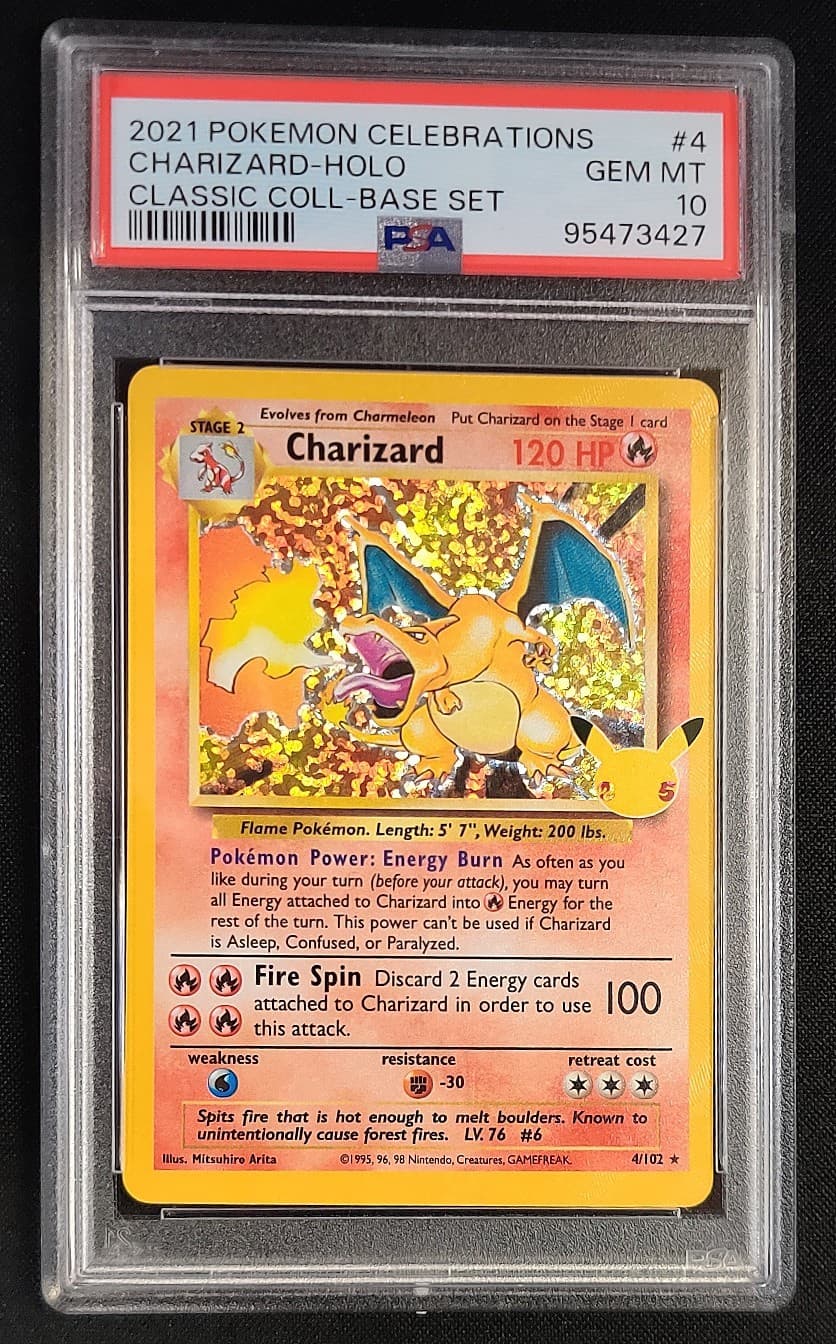 PSA 10 Charizard 4/102 Holo Rare Celebrations 25th Base Set Pokemon Graded Card