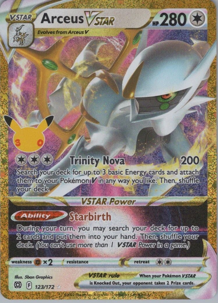 Arceus VSTAR 30th Celebration Classic Collection 123/172 NM