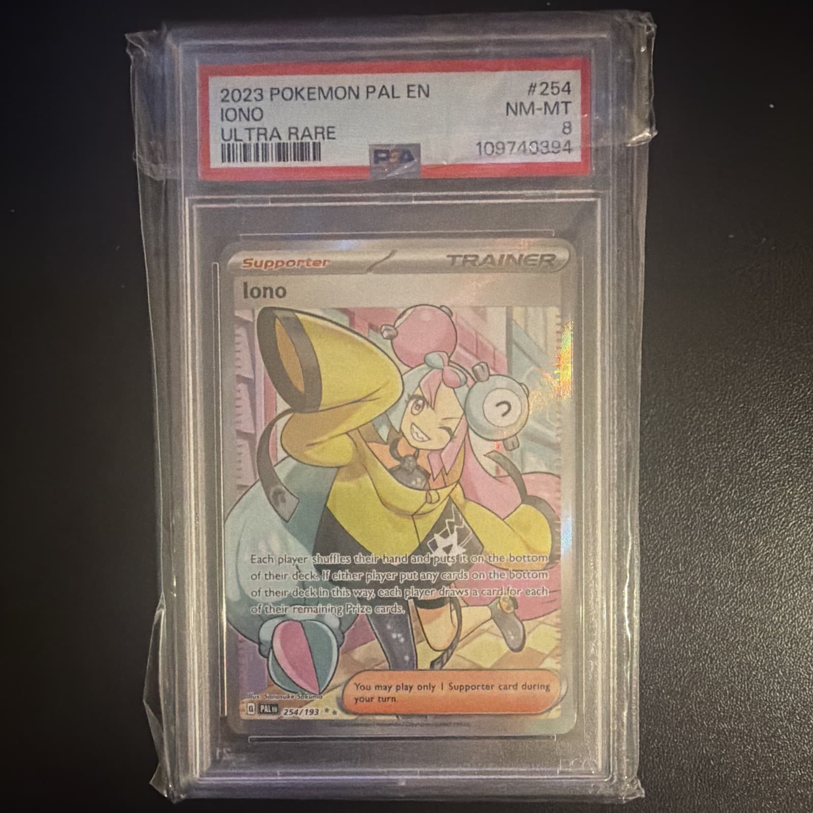 Iono 254/193 Sv02: Paldea Evolved Full Art Holo PSA 8 (English 2023)