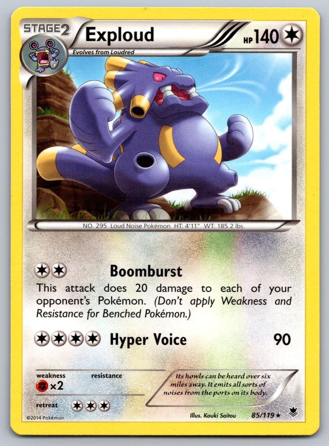 Pokemon Phantom Forces Exploud Rare 85/119 Near Mint