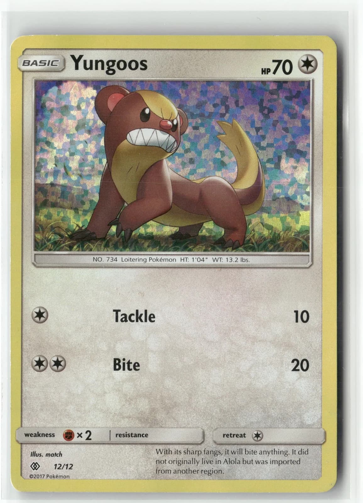 2017 Pokemon McDonald's Collection Yungoos 12/12 Holo NM