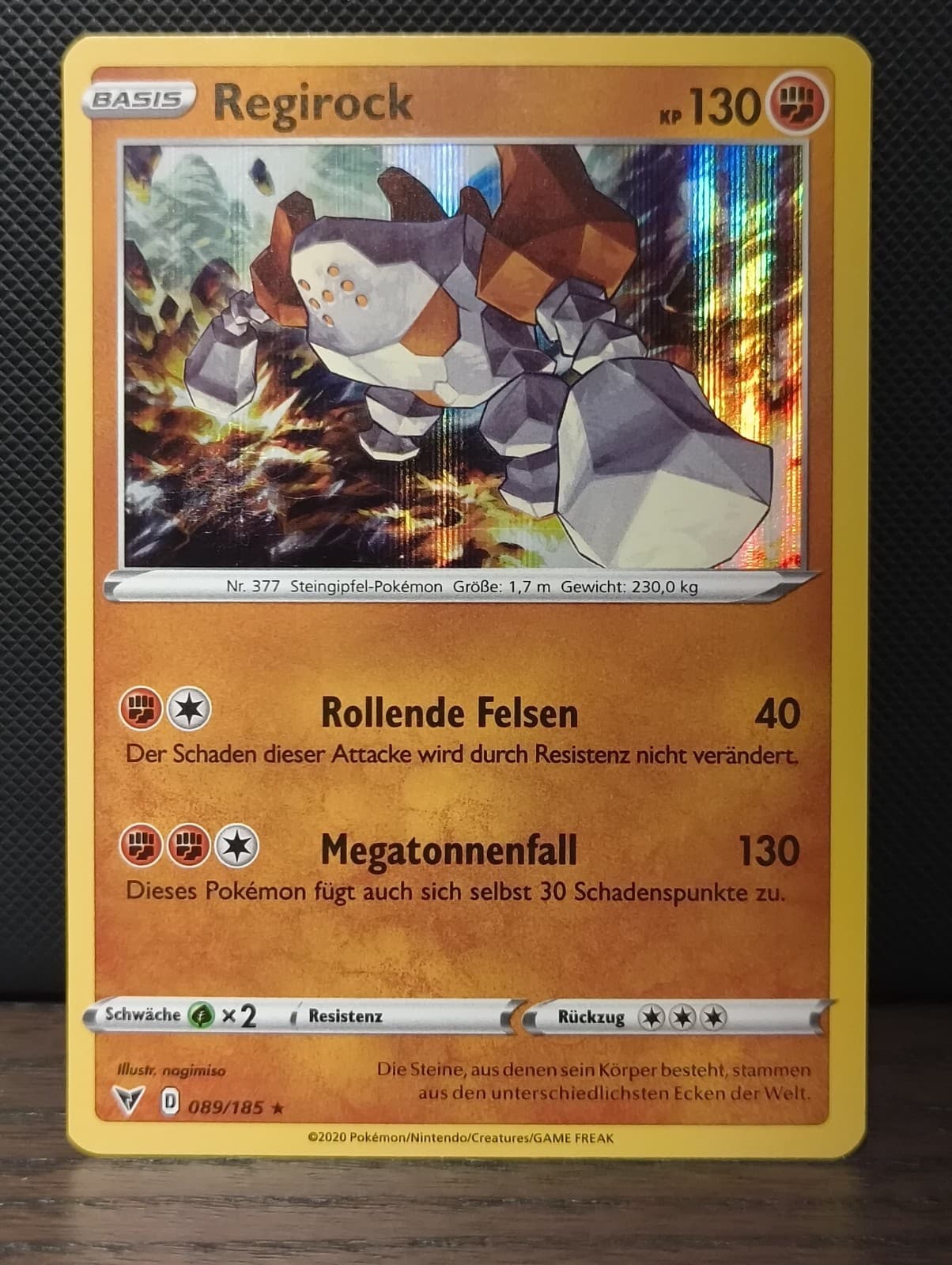 Regirock 089/185 HOLO Pokemon Farbenschock Karte Deutsch